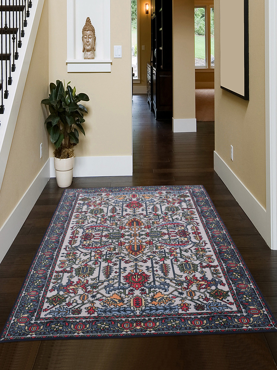 

RUGSMITH Multicoloured Printed Anti-Skid Carpet, Multi
