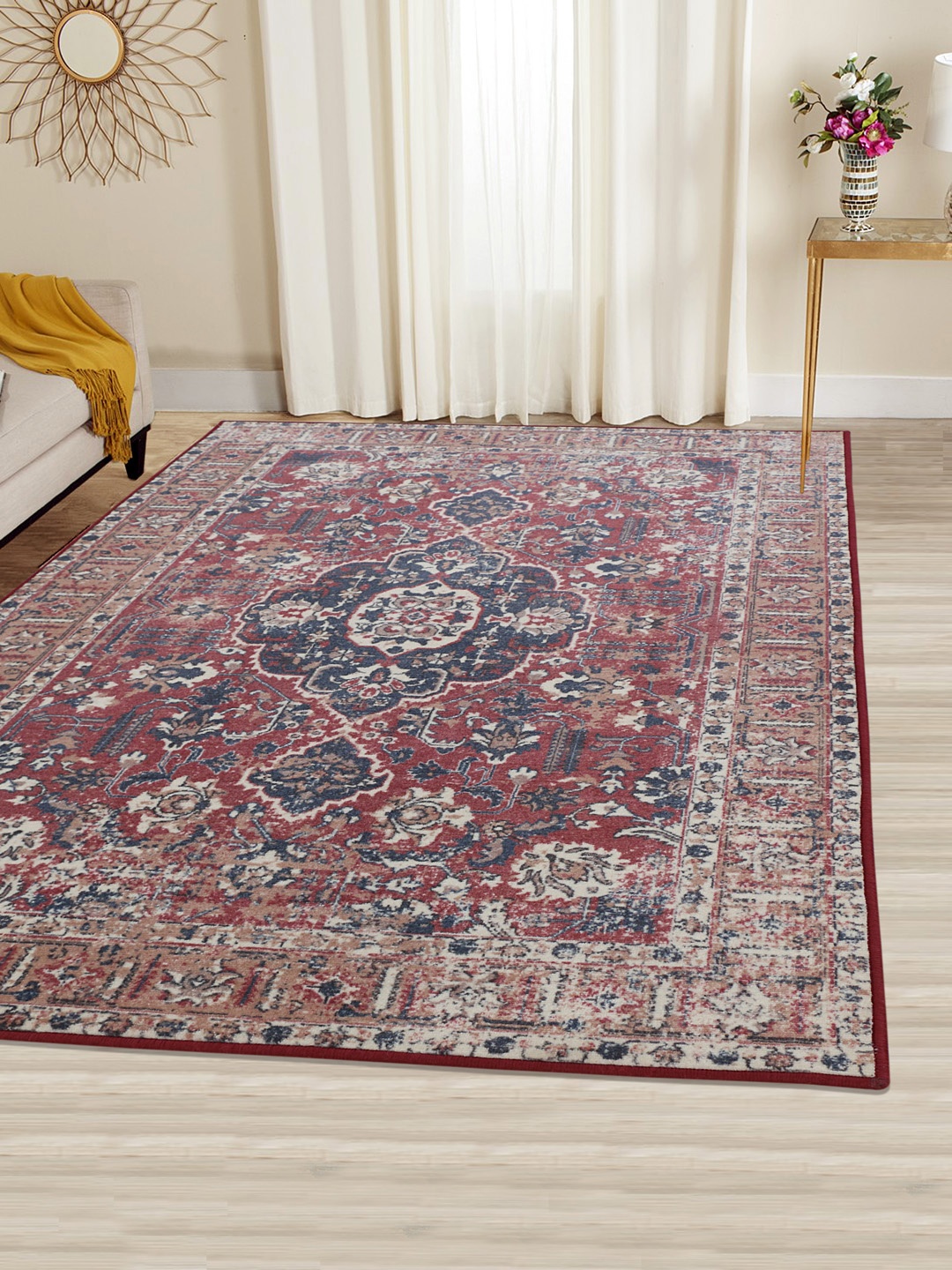 

RUGSMITH Multicoloured Printed Anti-Skid Carpet, Multi