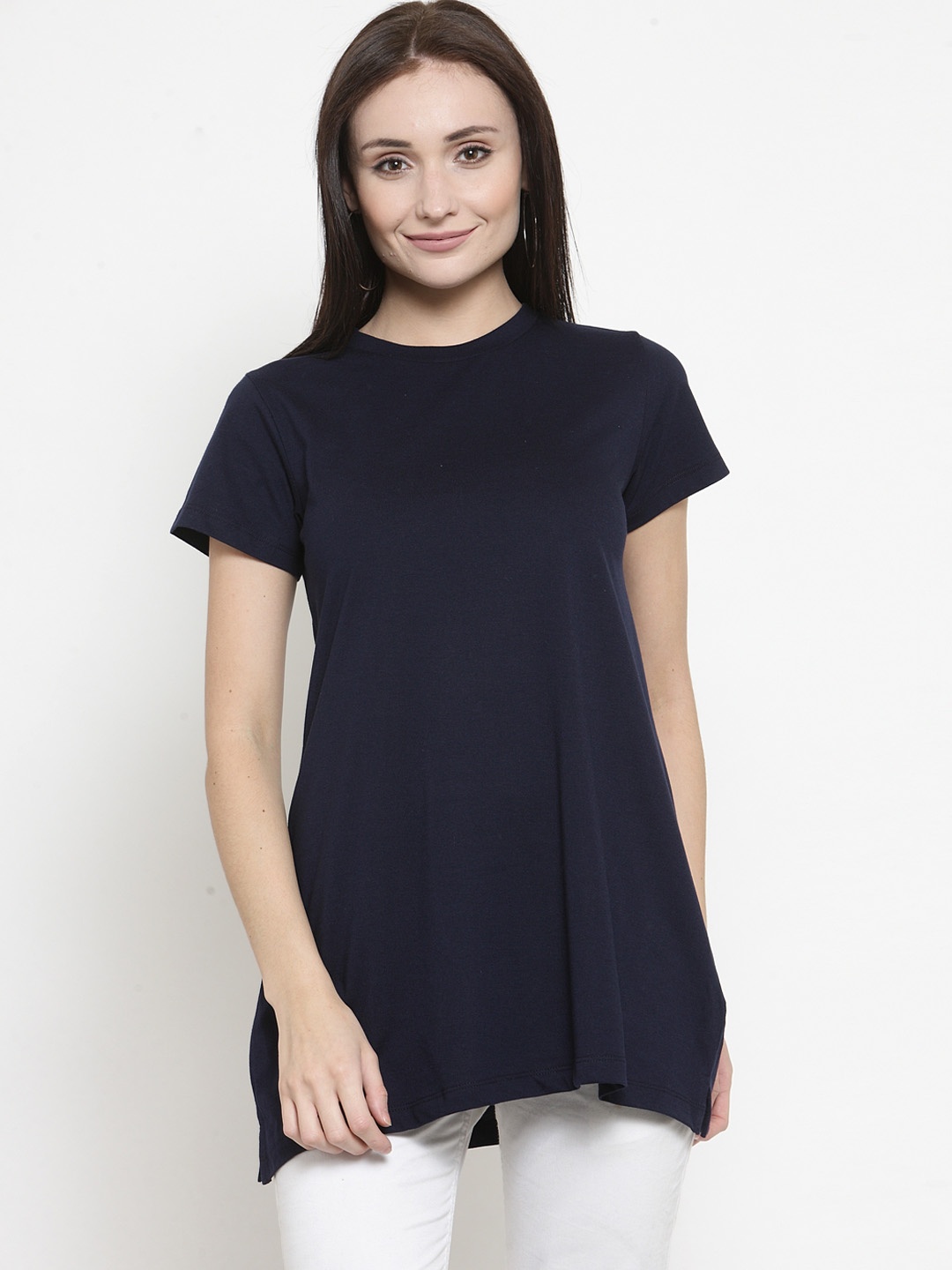 

Kalt Women Navy blue Solid Tunic