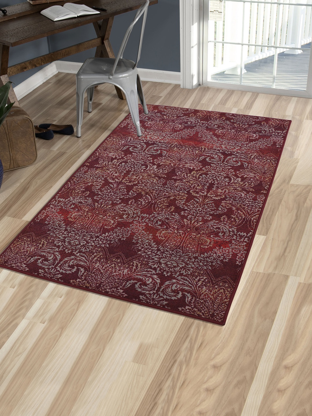 

RUGSMITH Pink Printed Anti-Skid Carpet