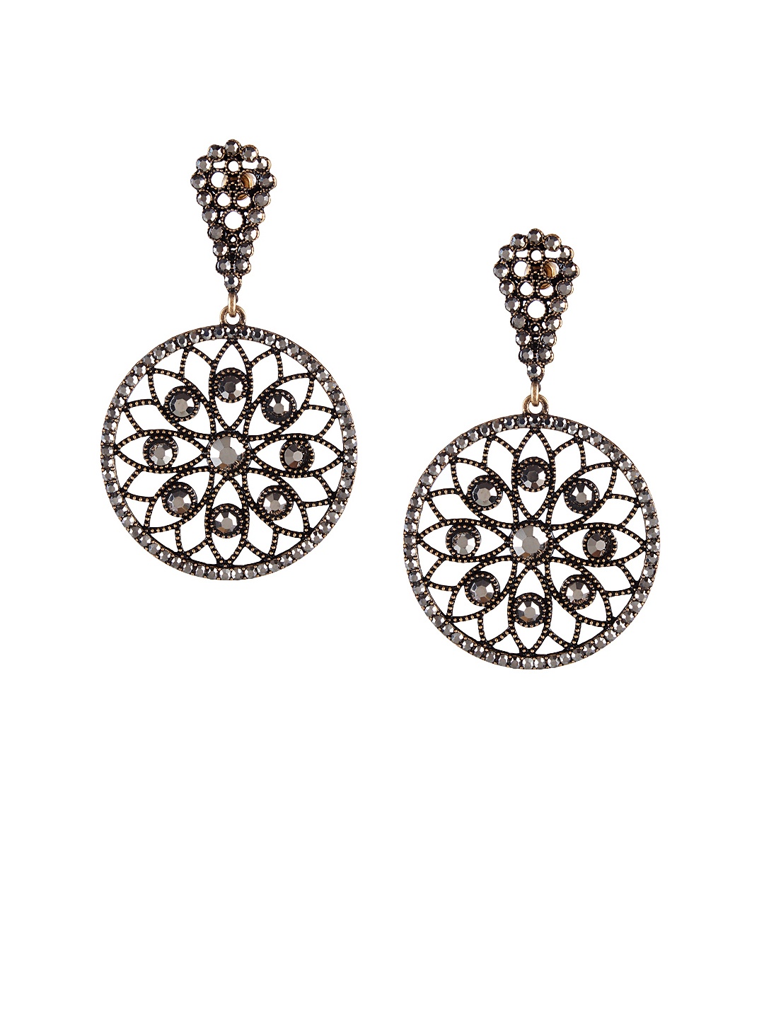Mali Fionna Gold-Toned Circular Drop Earrings