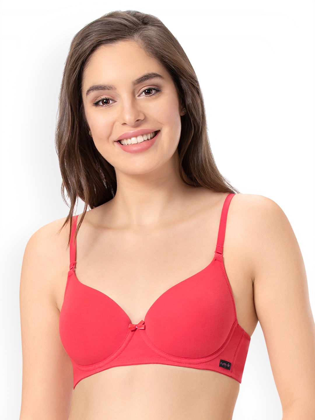 

every de by amante Solid Padded Wired Carefree Confidence T-shirt Bra - EB010, Pink