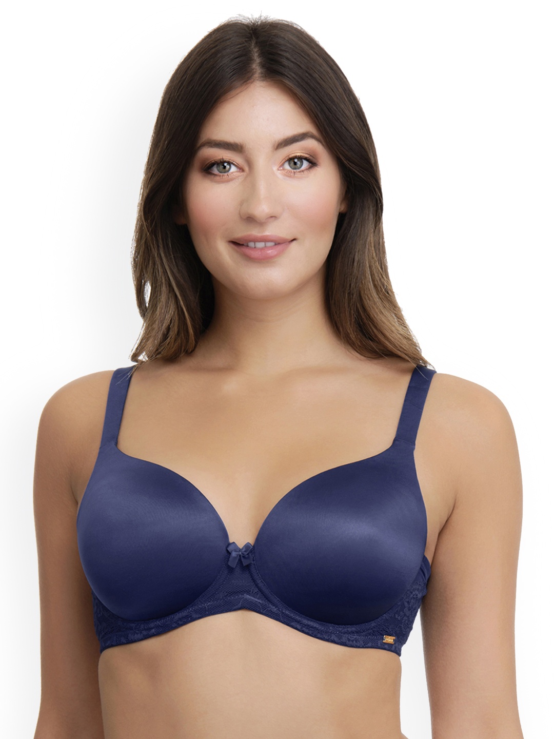

Ultimo Solid Padded Wired Delicate Romance T-Shirt Bra - F0003, Blue