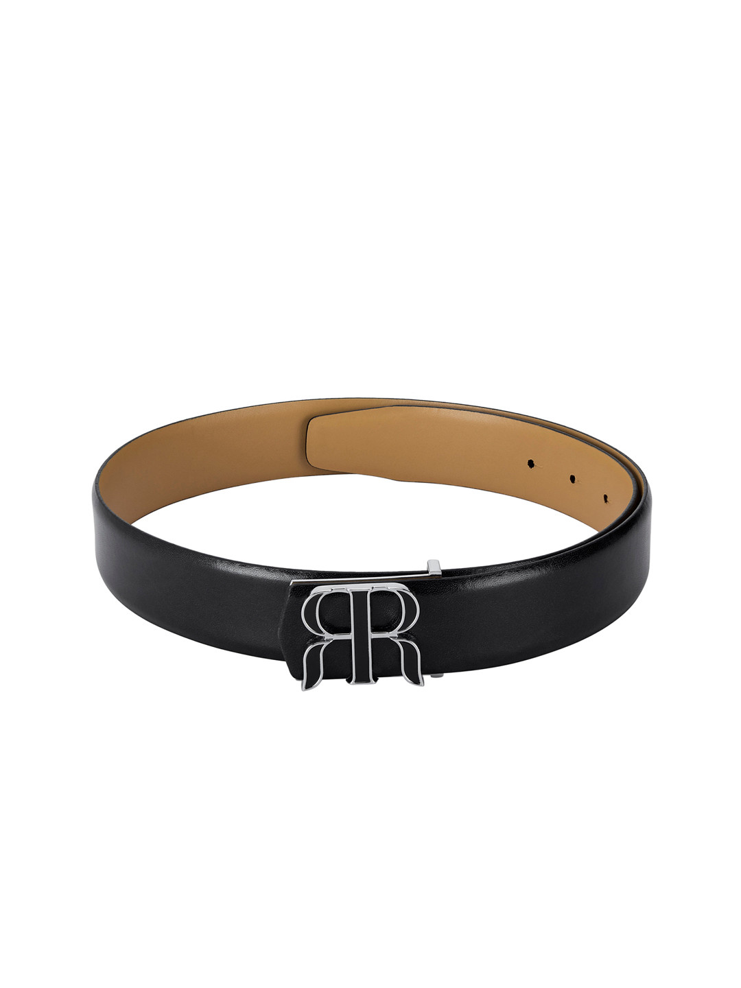 

Raymond Men Black Leather Solid Belt