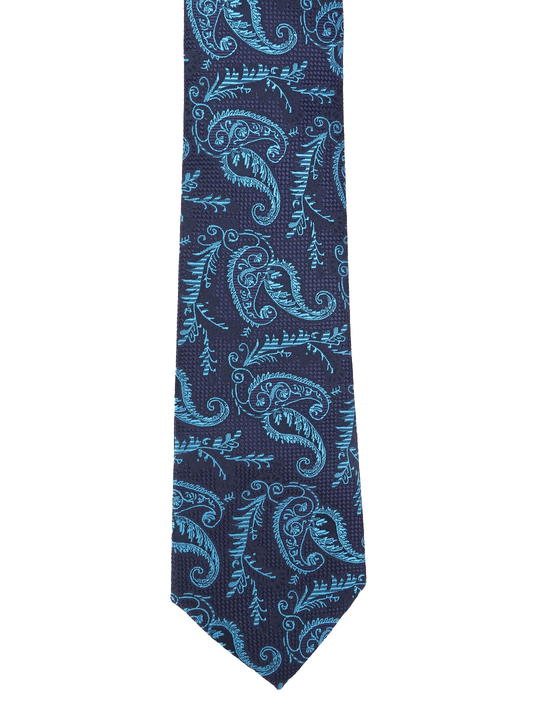 

Calvadoss Men Navy Blue & Blue Woven Design Broad Tie