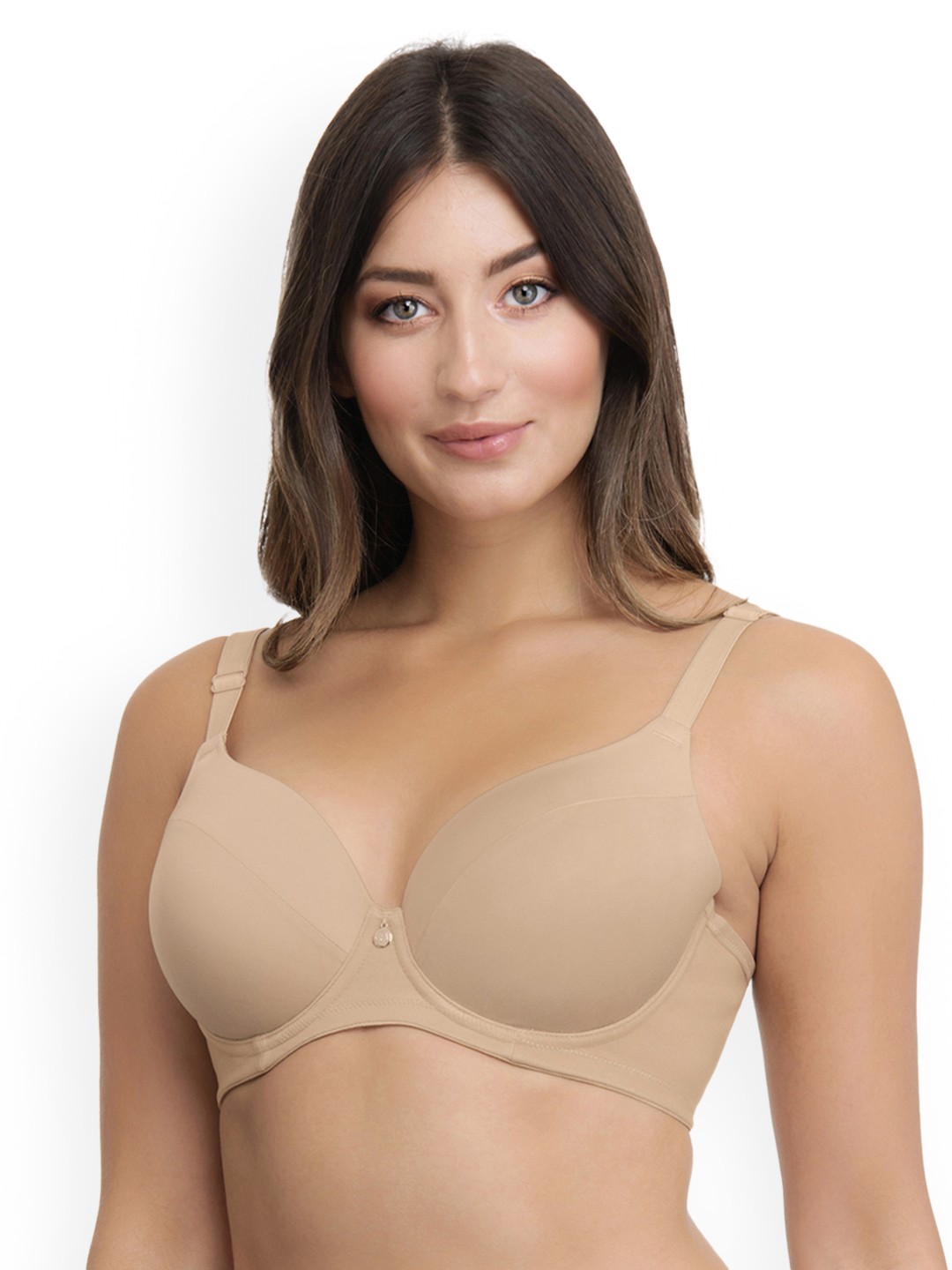 

Ultimo Solid Padded Wired Smooth Definition T-Shirt Bra E0001, Beige