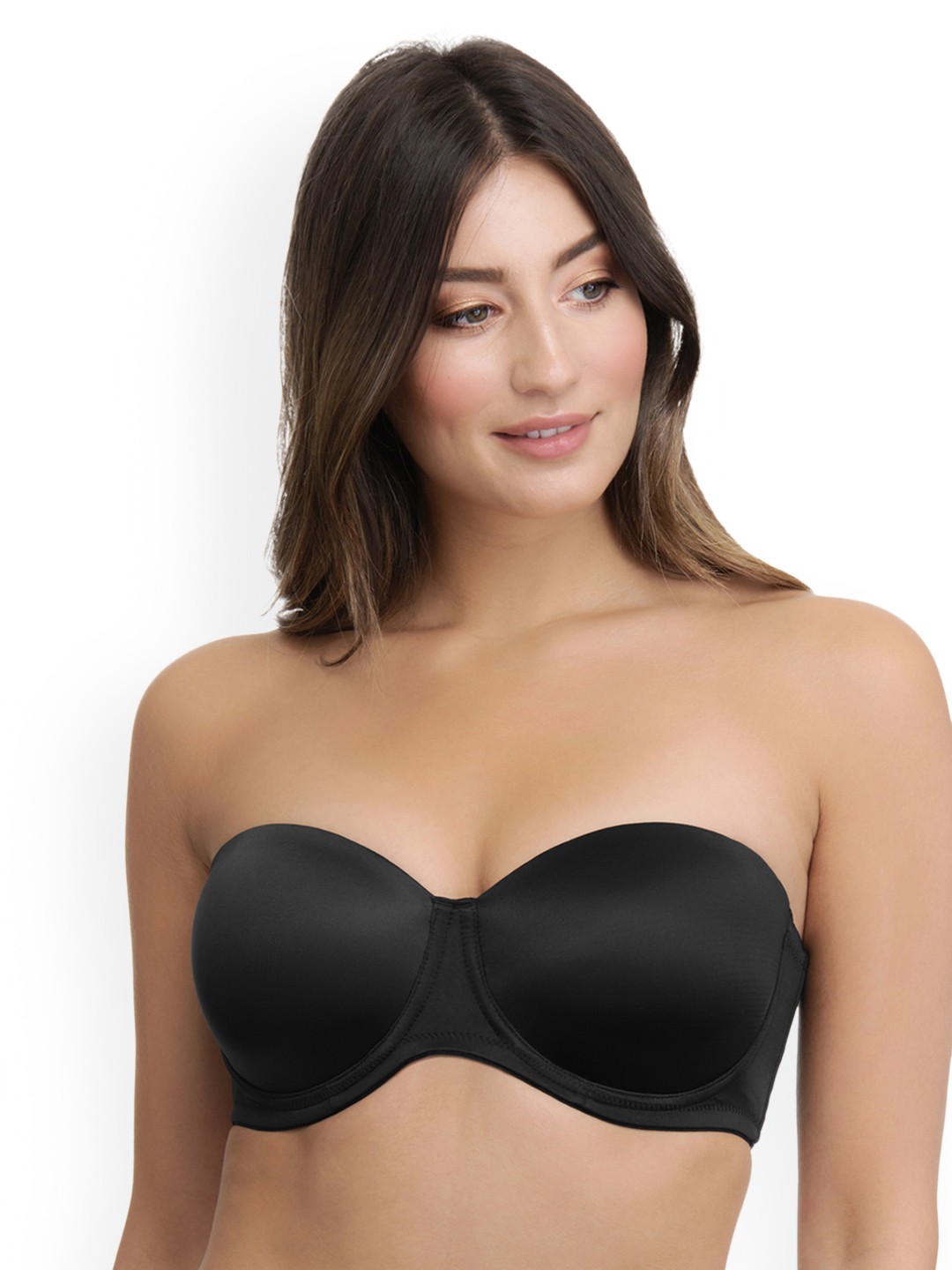 

Ultimo Solid Padded Wired Strapless Bra - E0006, Black