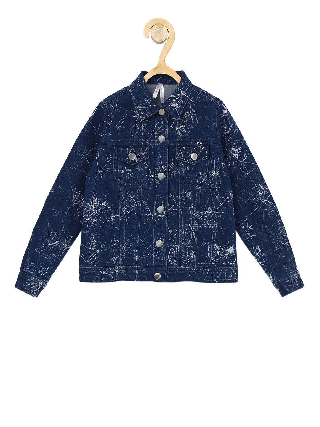

StyleStone Girls Navy Blue Printed Jacket