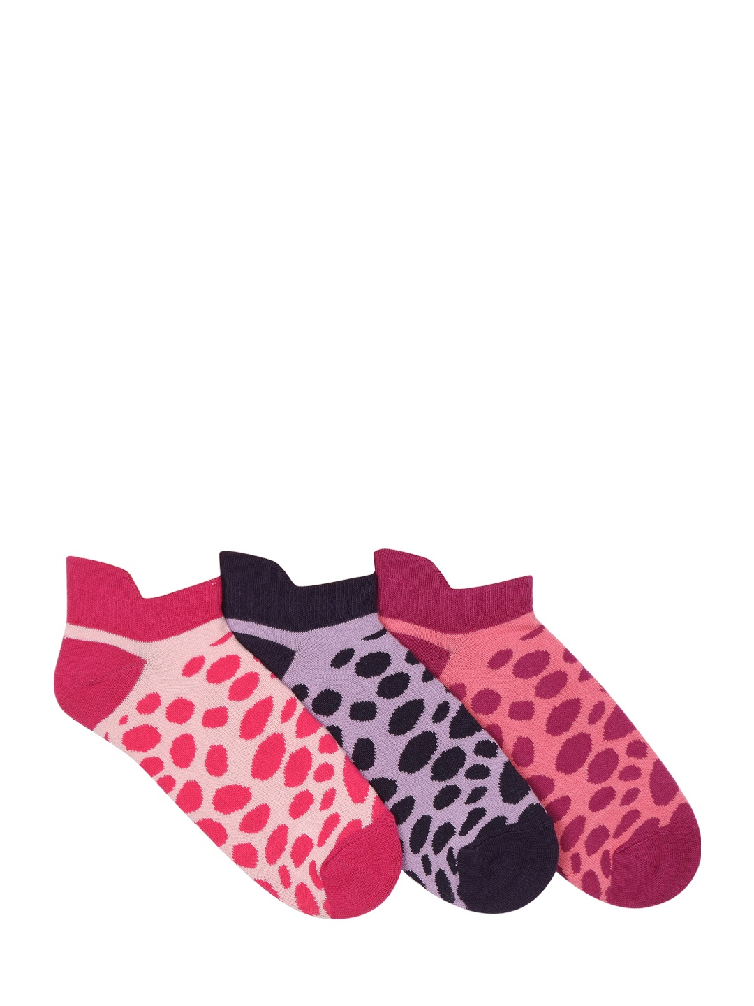 Supersox Women Pack of 3 Patterned Ankle-Length Socks, Multi