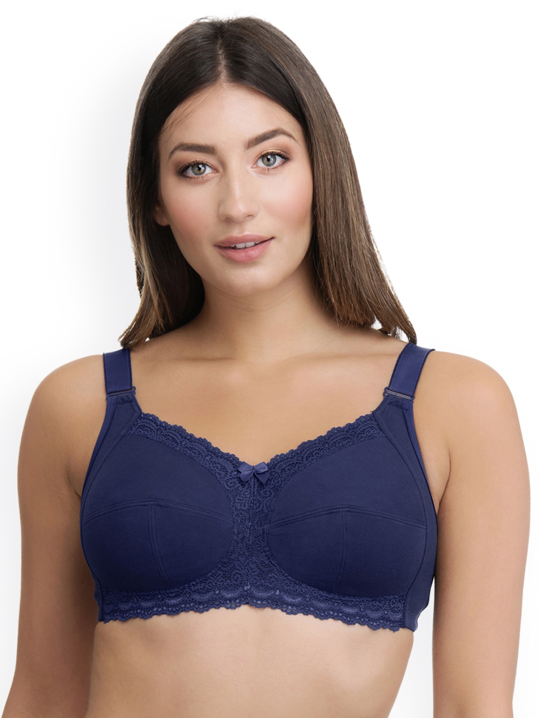 

Ultimo Solid Non Padded Wirefree Total Super Support Bra - E0003, Blue