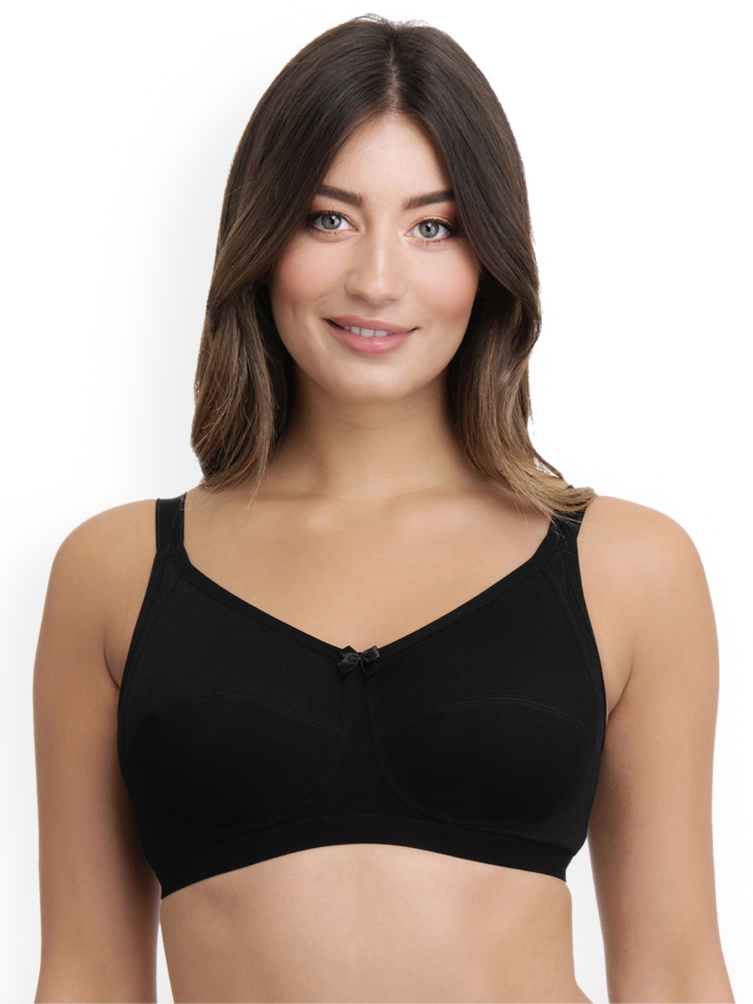 

Ultimo Plus Size Black Solid Non-Wired Non Padded Everyday Bra E0005