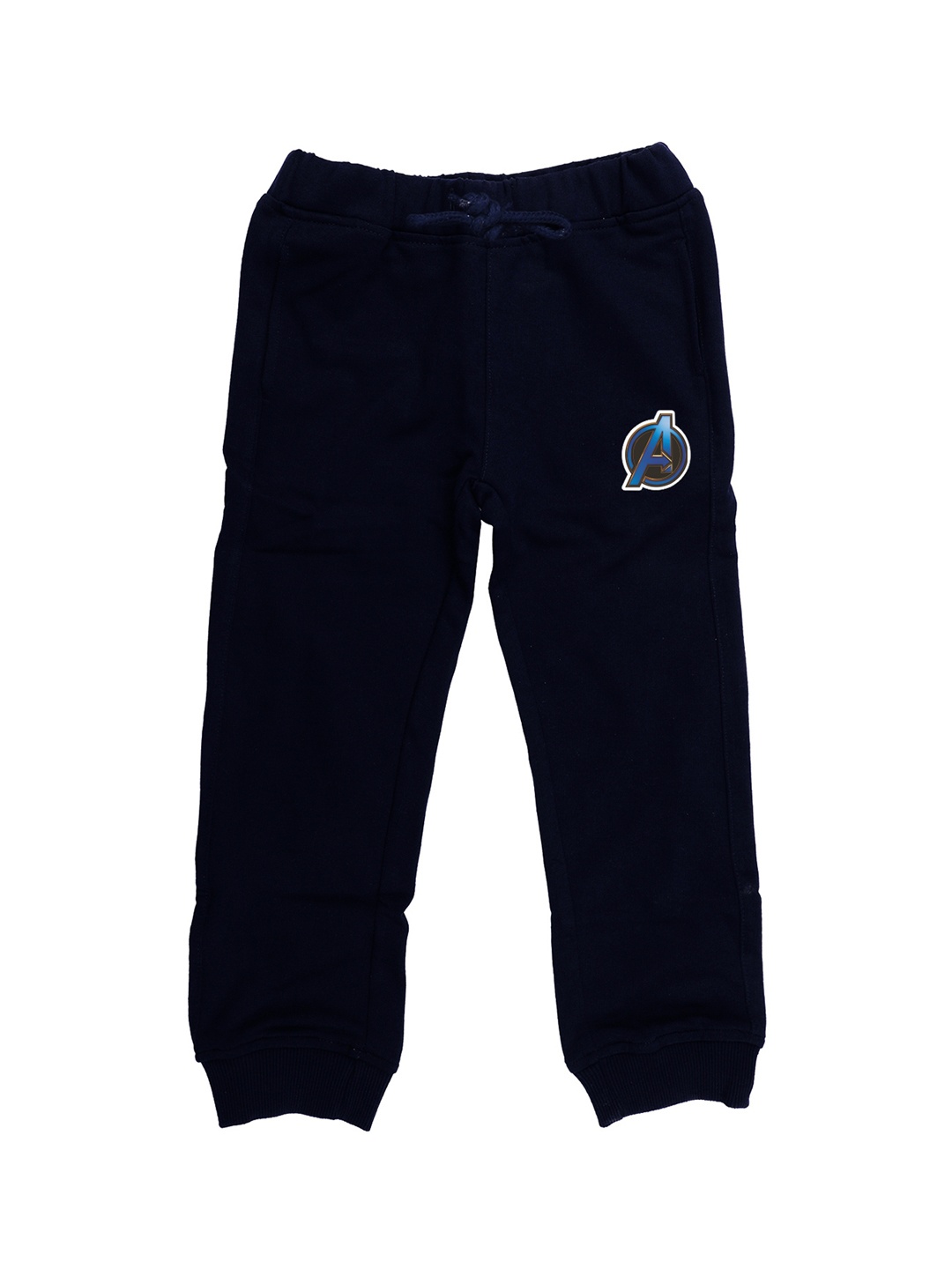 Marvel by Wear Your Mind Kids Navy Blue Solid Pure Cotton Joggers