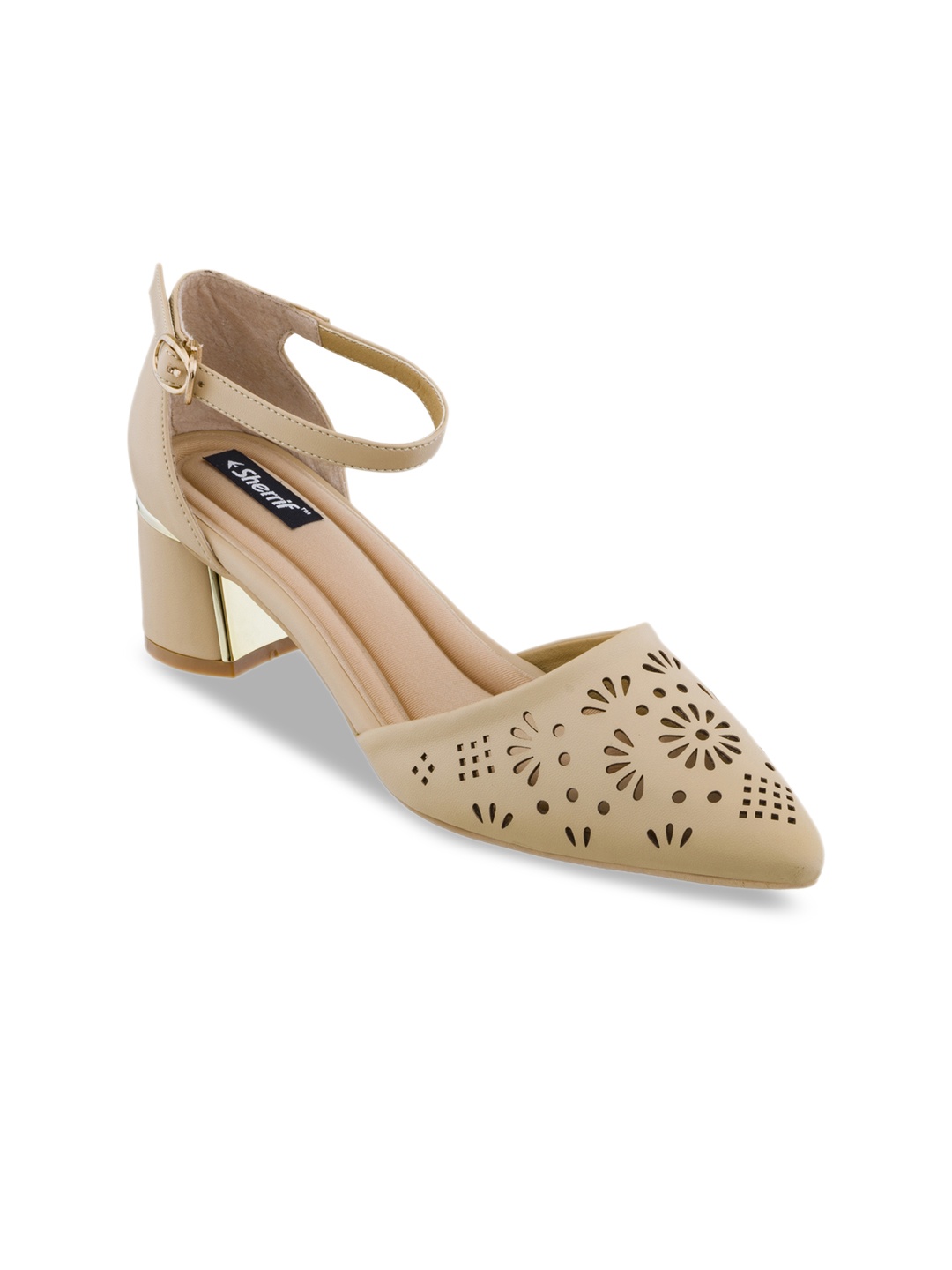 

Sherrif Shoes Women Beige Textured Pumps