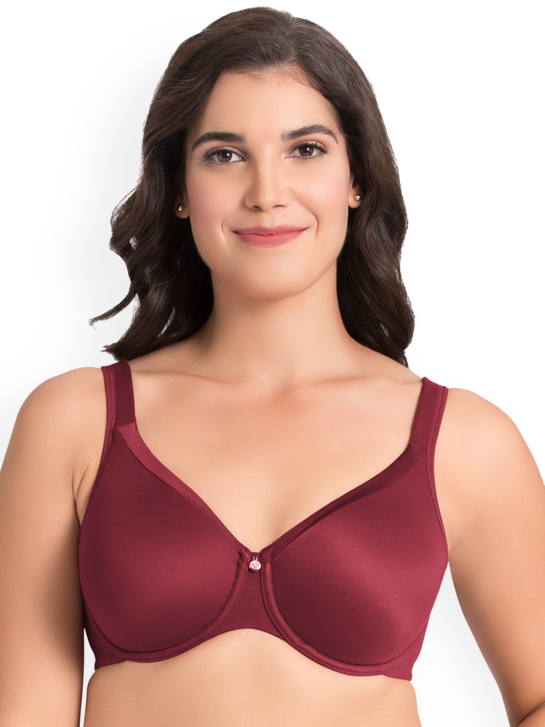 

Ultimo Solid Non Padded Wired Contour Super Support Bra E0002, Maroon