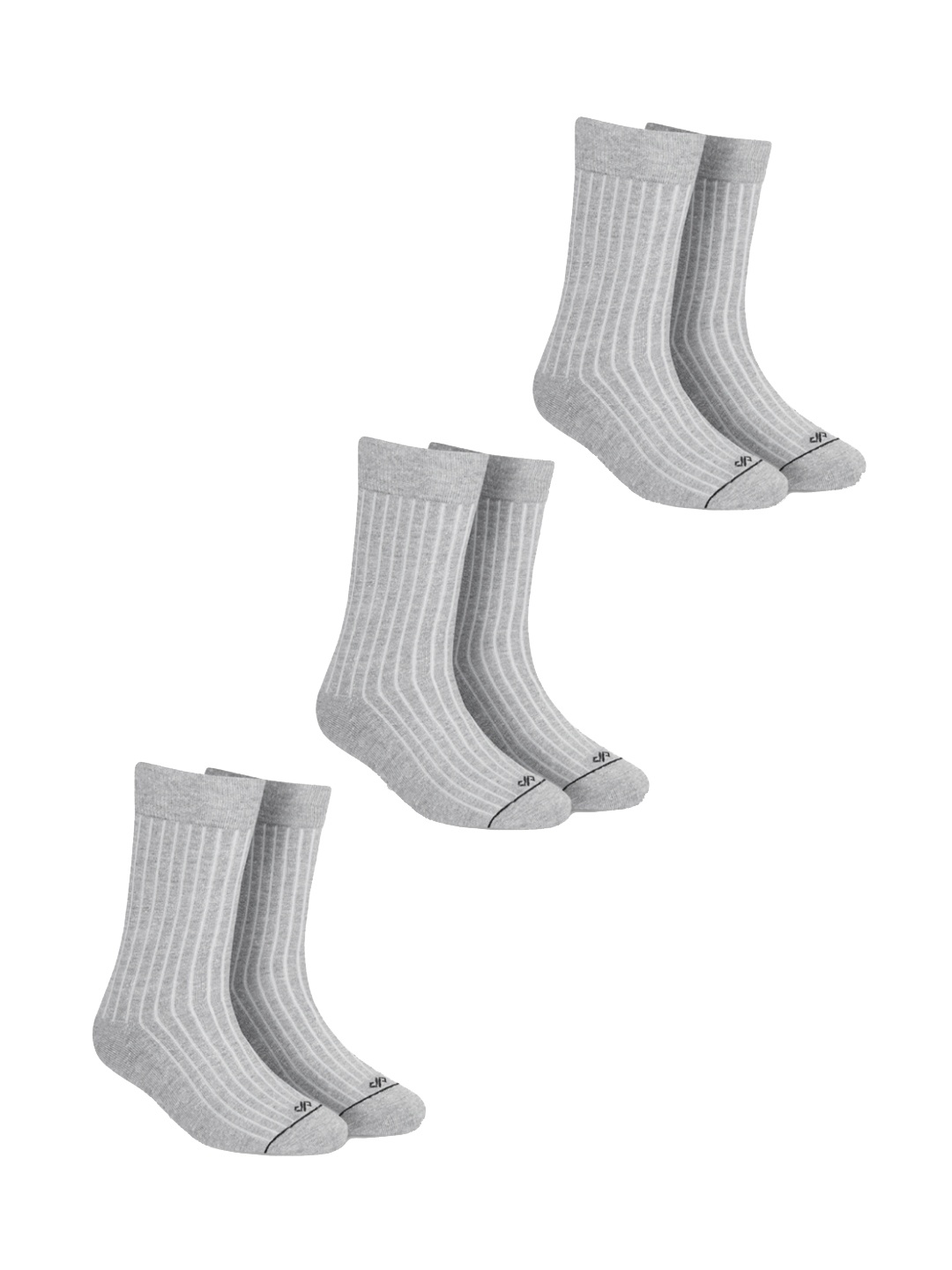 

Dynamocks Unisex Pack of 3 Solid Calf-Length Socks, Grey melange