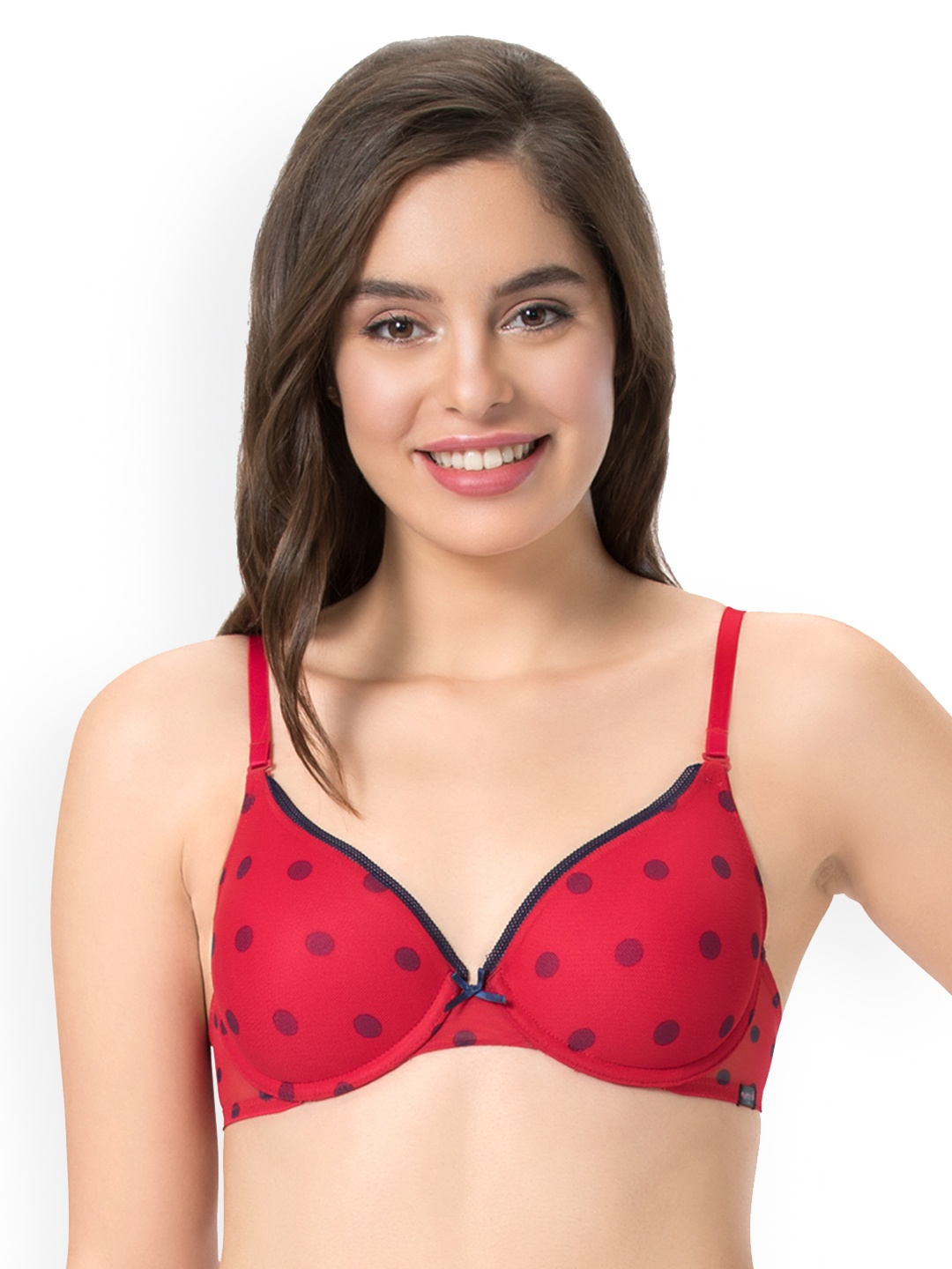 

every de by amante Printed Padded Wired T-Shirt Bra - EB001, Red