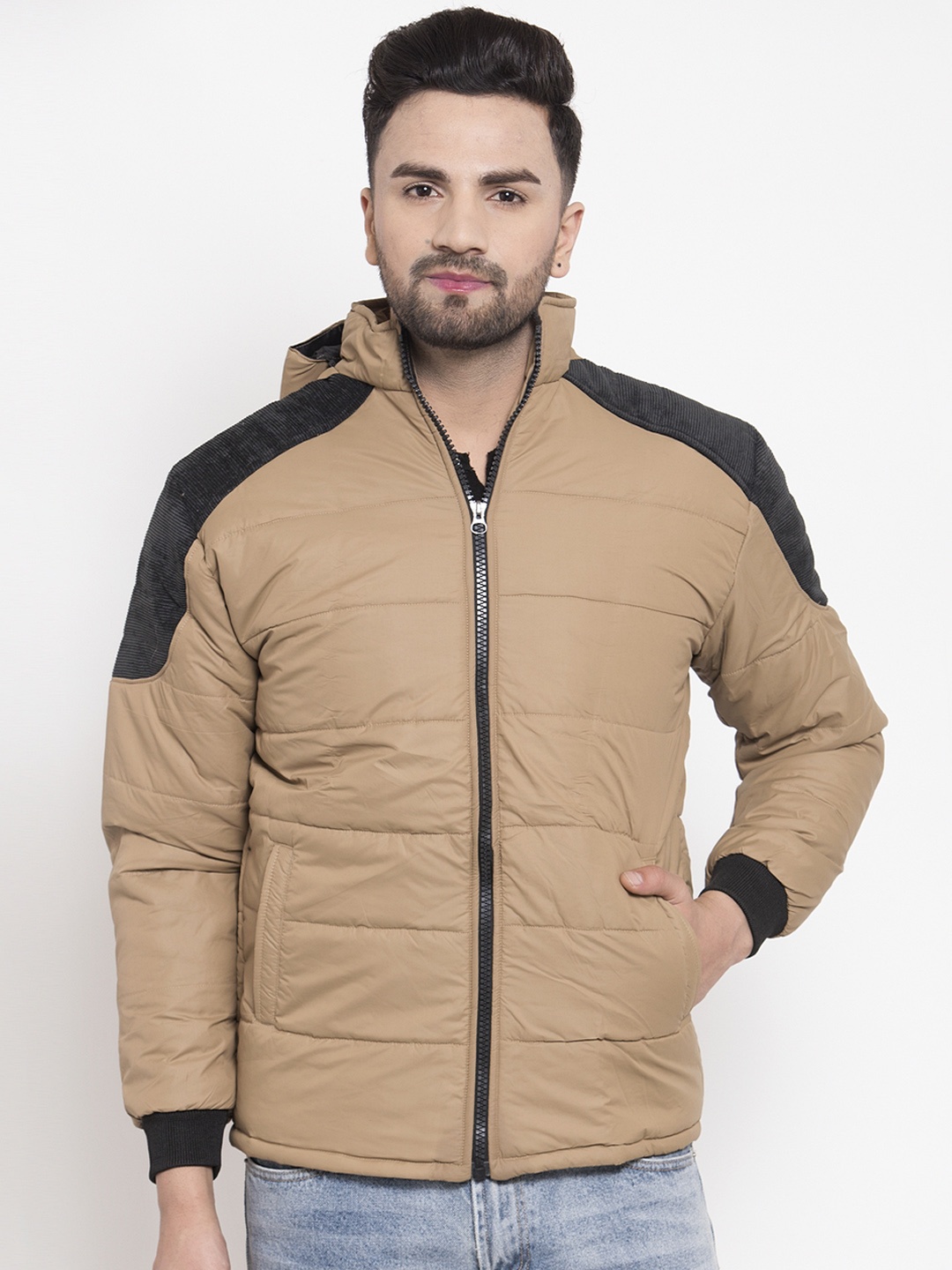 

VOXATI Men Beige Solid Puffer Jacket