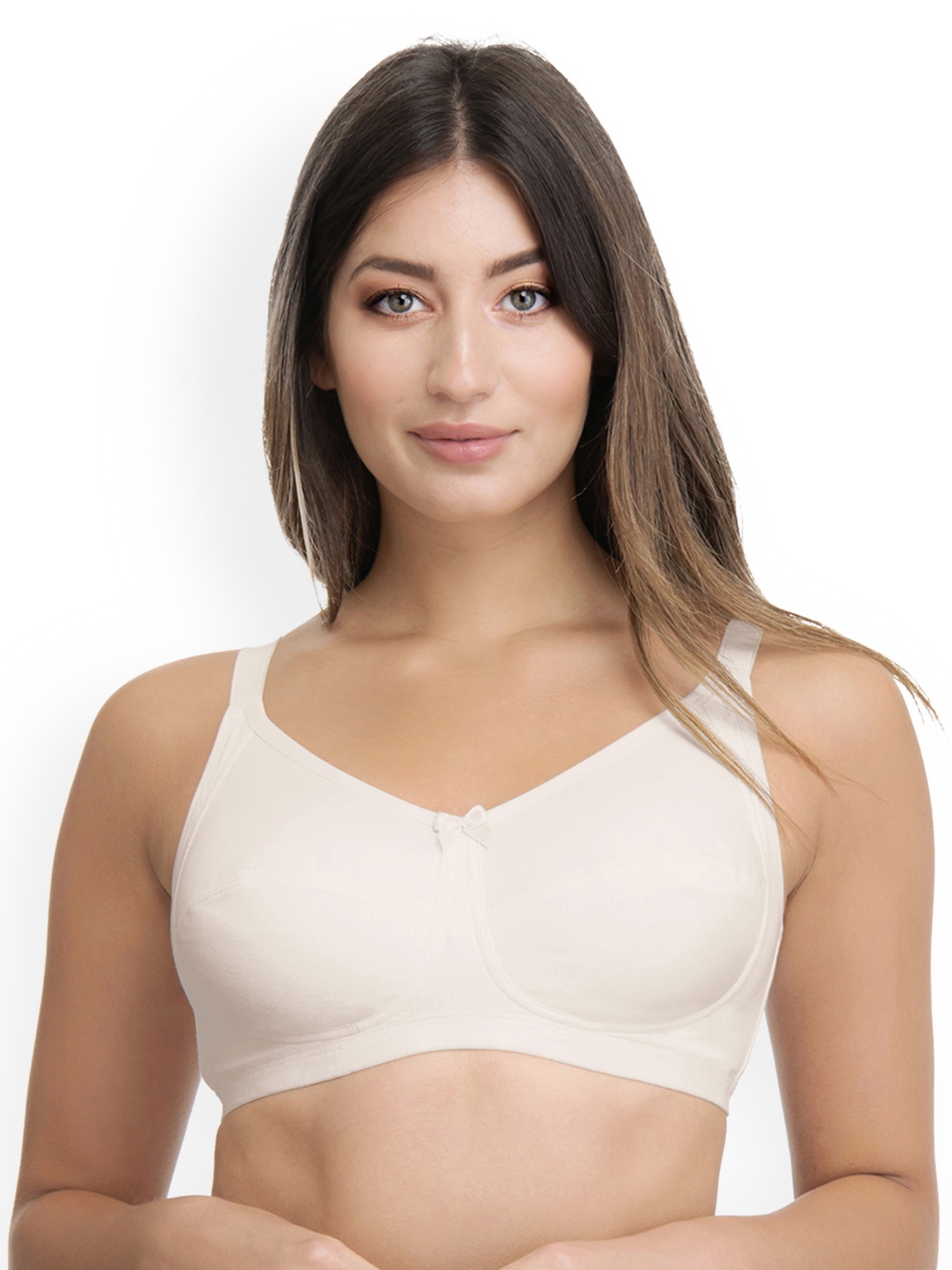 

Ultimo Plus Size White Solid Non-Wired Non Padded Everyday Bra E0005