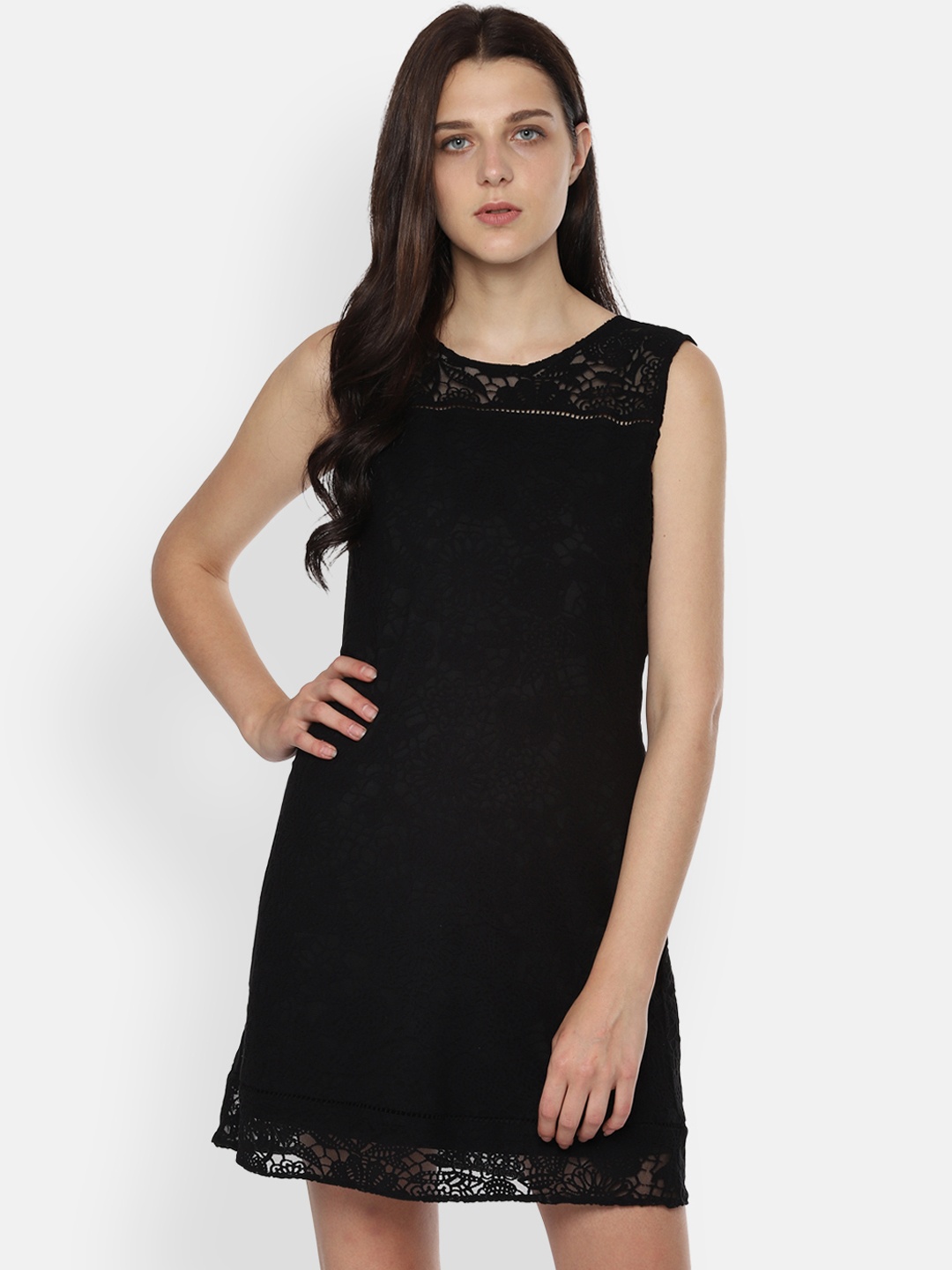 

Allen Solly Woman Self Design Black Sheath Dress