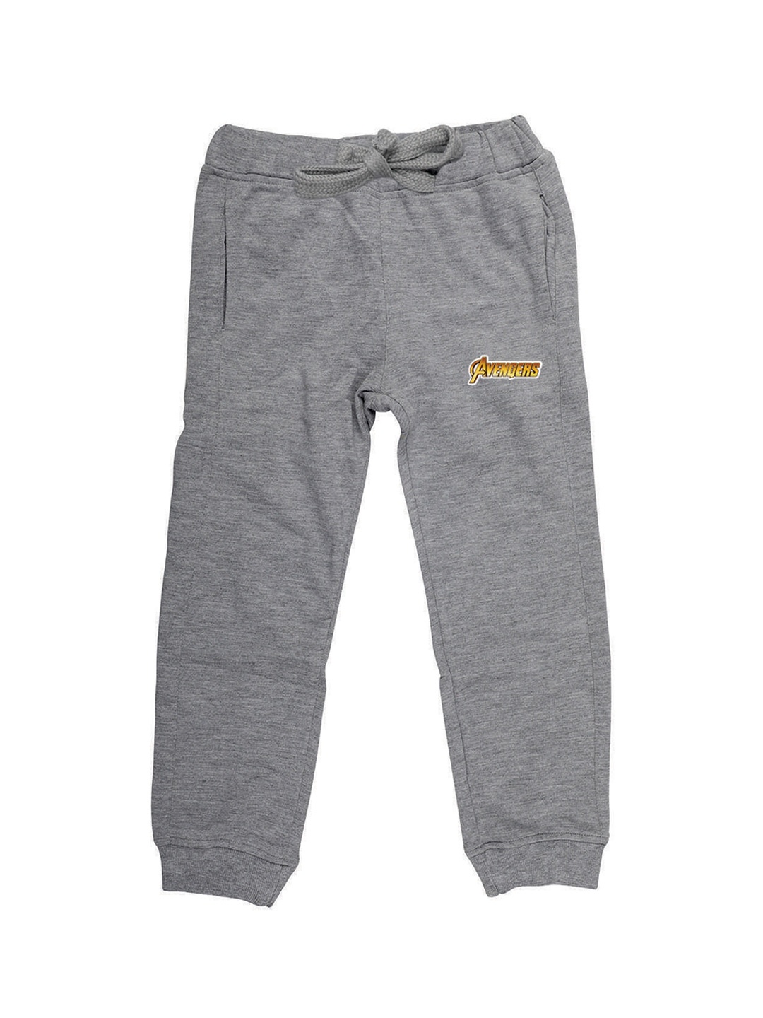 

Marvel by Wear Your Mind Kids Grey Melange Solid Pure Cotton Joggers