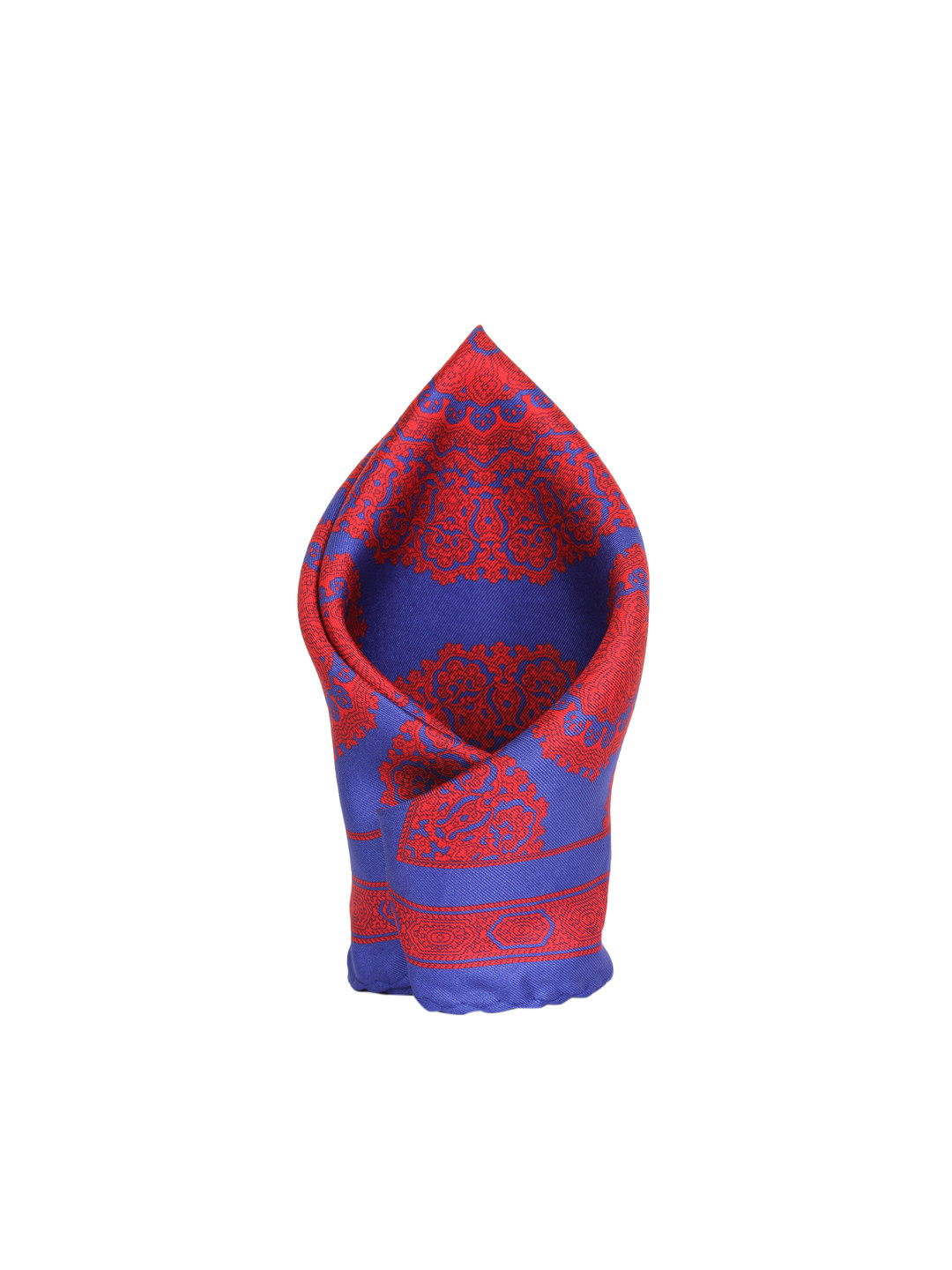 

Alvaro Castagnino Blue & Red Printed Silk Pocket Square