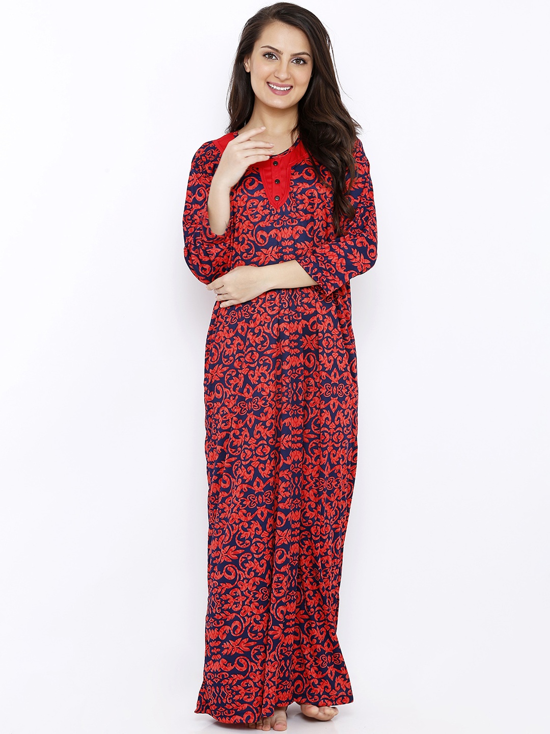 

Pretty Awesome Red Printed Nightdress