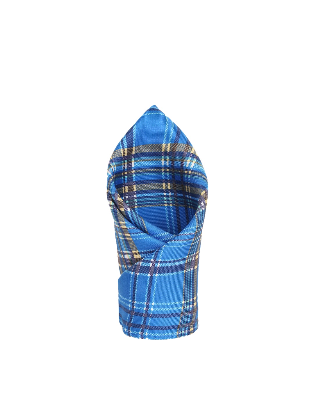 

Alvaro Castagnino Blue & Yellow Checked Silk Pocket Square