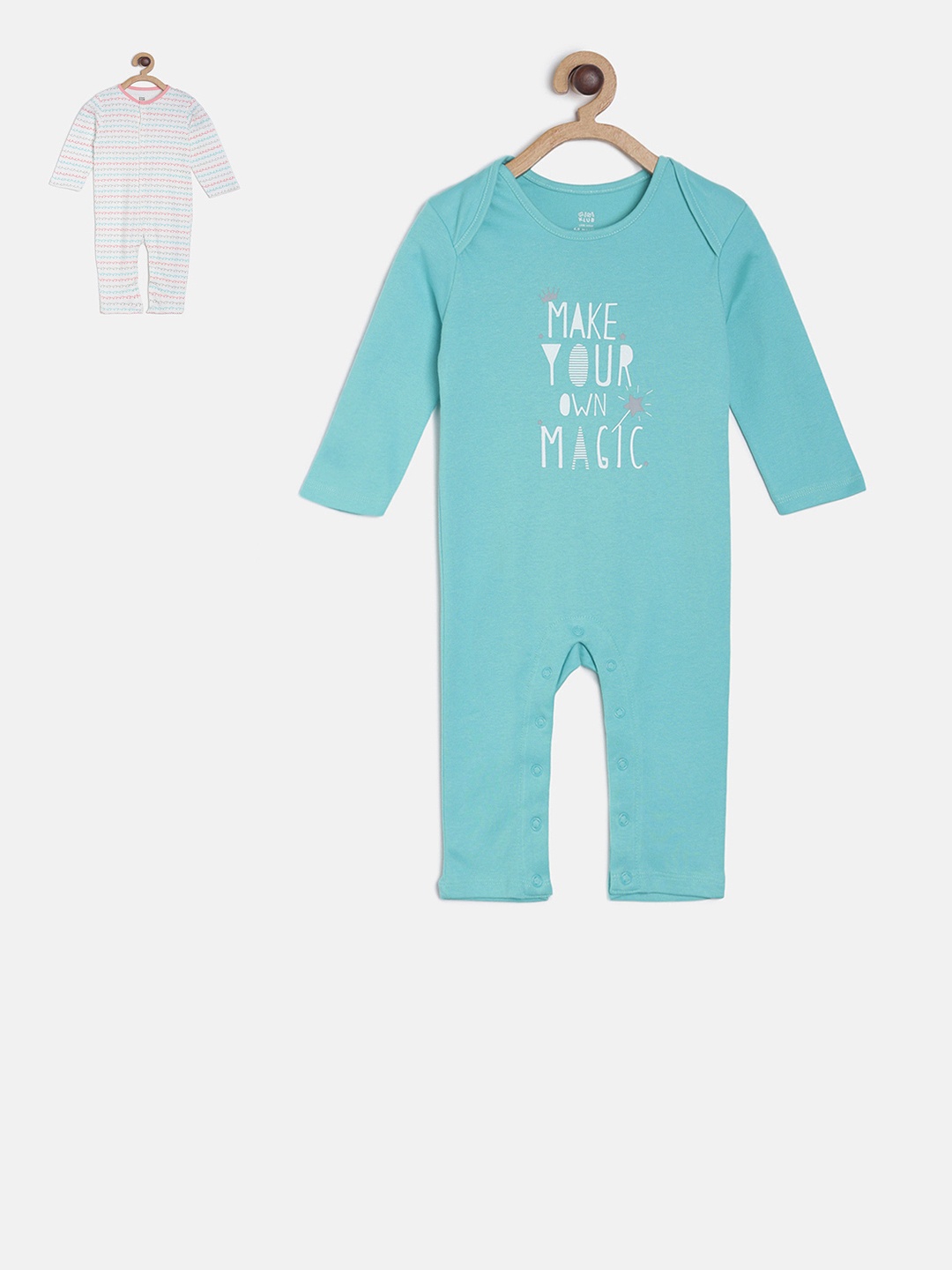 

MINI KLUB Girls Pack of 2 Printed Rompers, Multi
