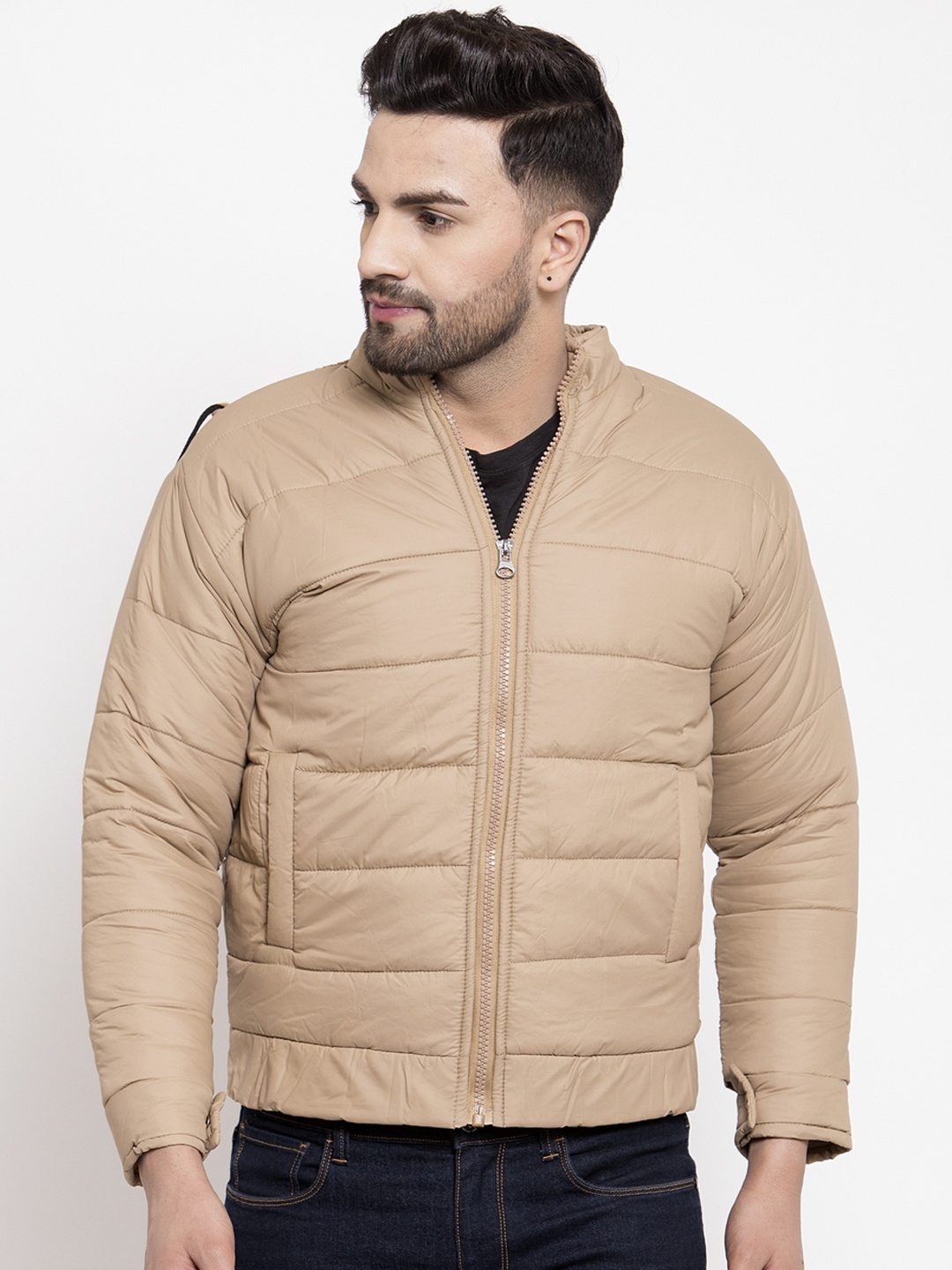 

VOXATI Men Beige Solid Puffer Jacket