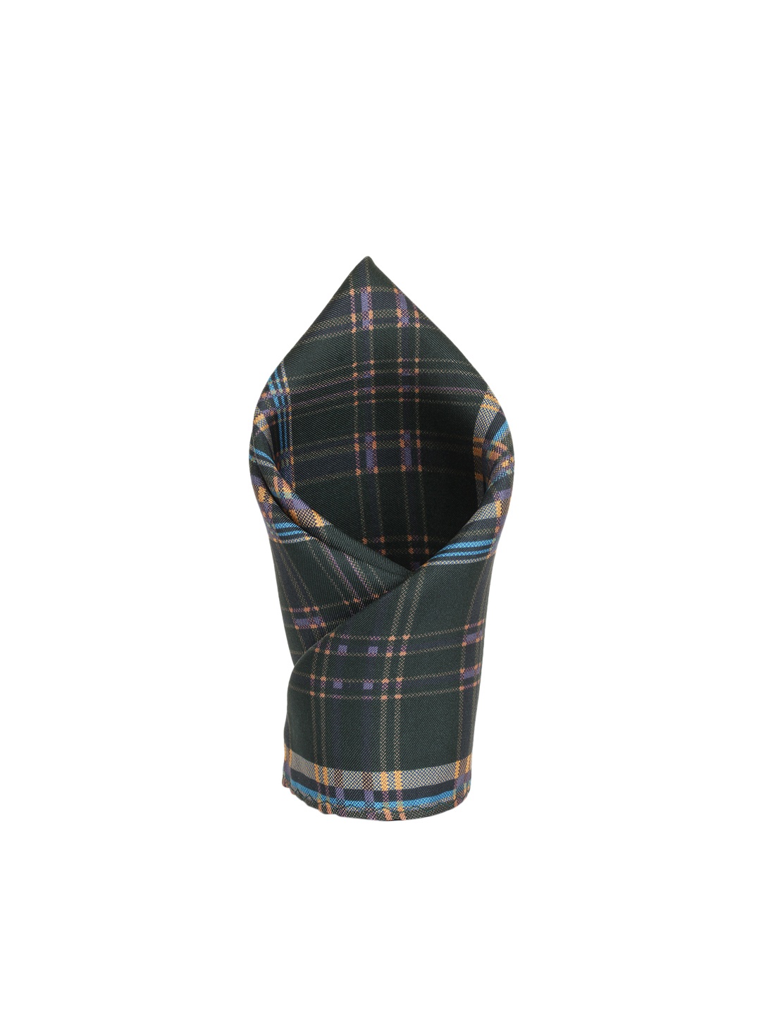

Alvaro Castagnino Green & Blue Checked Silk Pocket Square