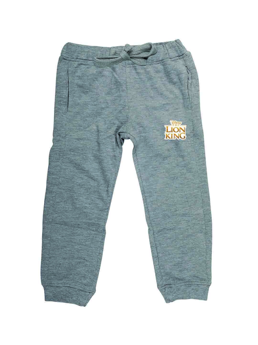 

Disney by Wear Your Mind Kids Grey Melange Solid Pure Cotton Joggers