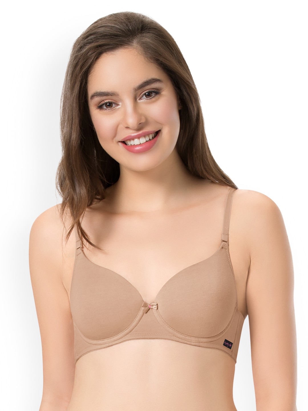 

every de by amante Solid Padded Wired Carefree Confidence T-Shirt Bra - EB010, Beige