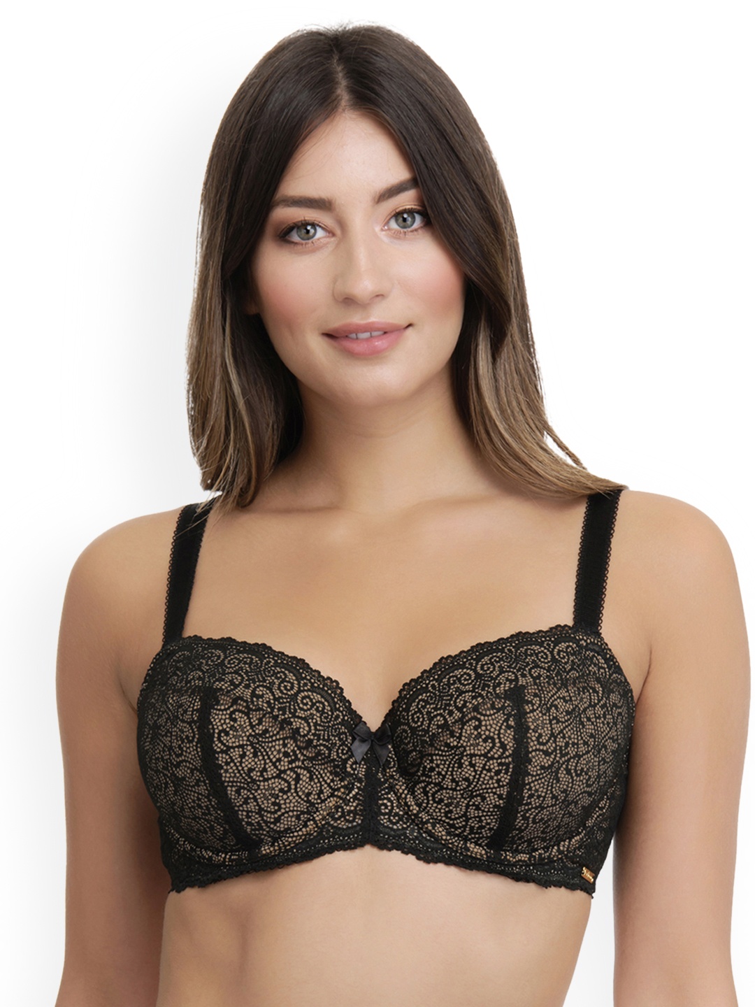 

Ultimo Black Lace Underwired Lightly Padded Bra F0001
