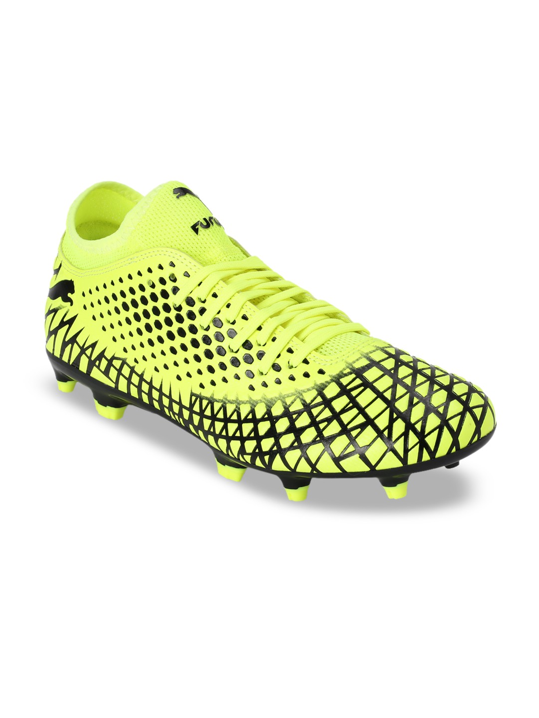 

Puma Men Yellow & Black Synthetic FUTURE 4.4 FG/AG Football Shoes