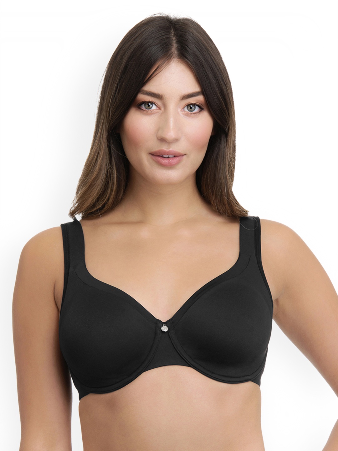 

Ultimo Solid Non Padded Wired Contour Super Support Bra - E0002, Black