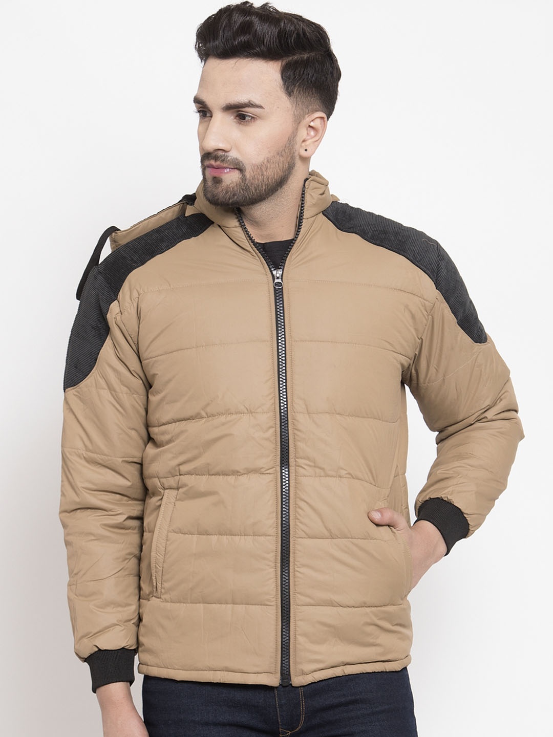 

VOXATI Men Beige Solid Puffer Jacket