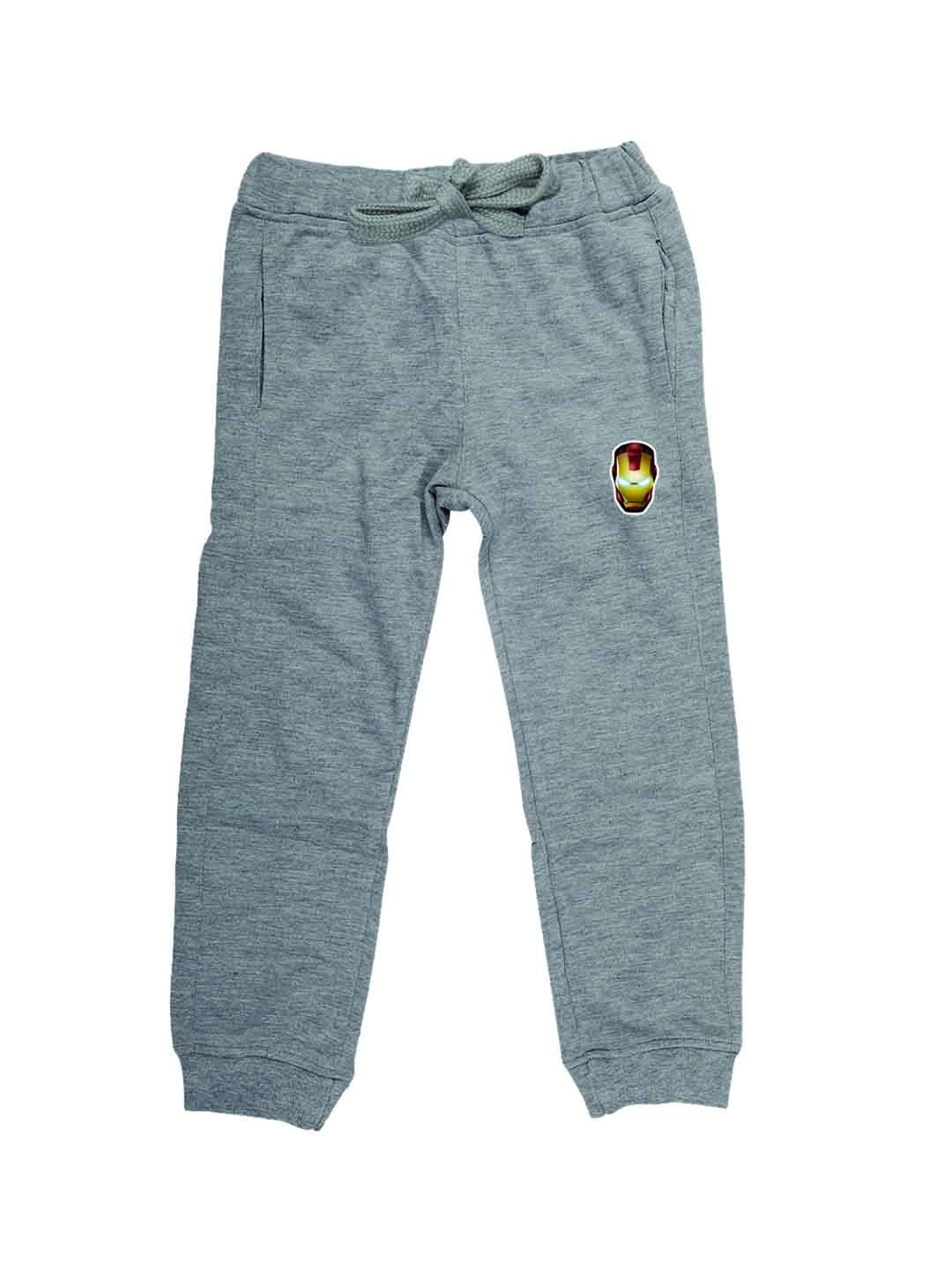 

Marvel by Wear Your Mind Kids Grey Melange Solid Pure Cotton Joggers