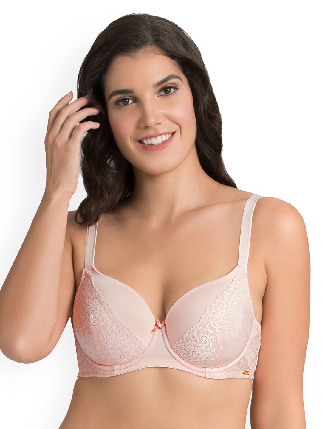 

Ultimo Padded Wired Vintage Beauty Lace Bra - F0012, Pink