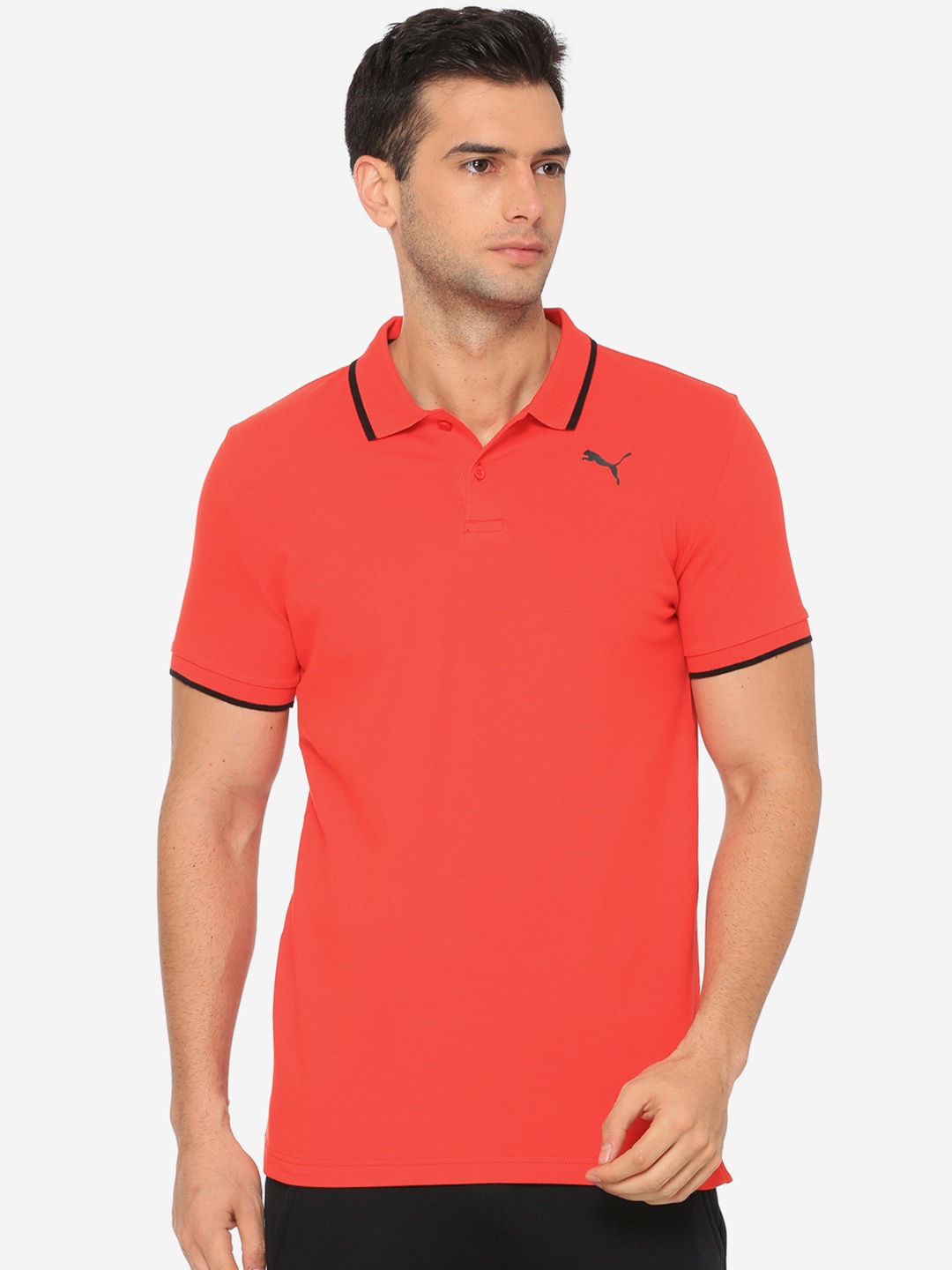 

Puma Men Red Solid Polo Collar T-shirt