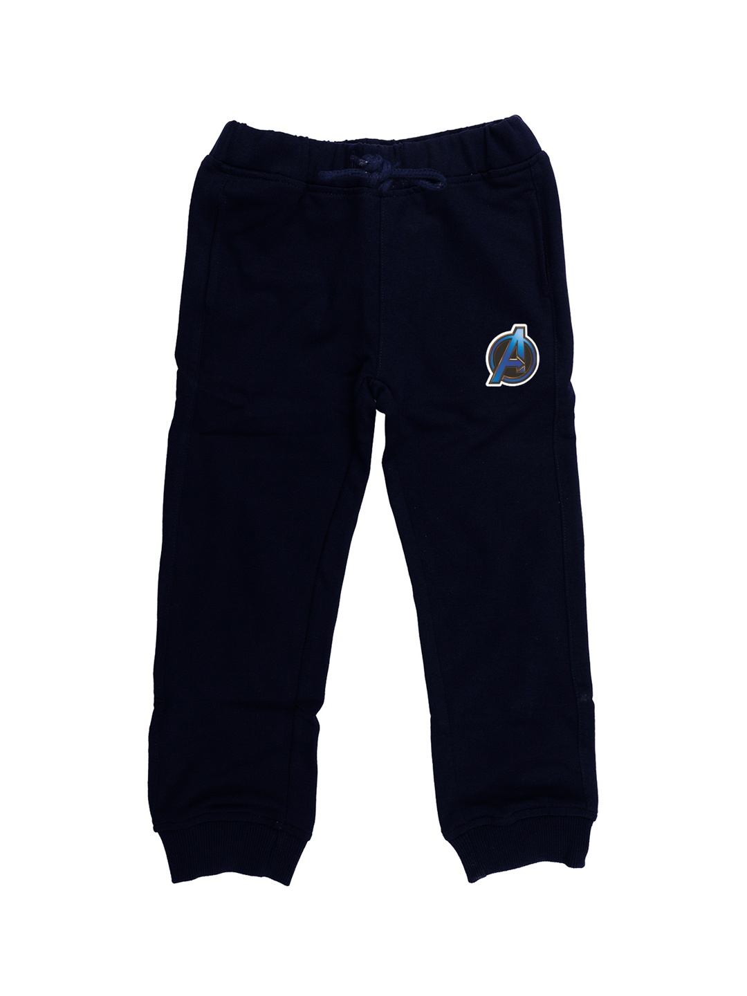 Marvel by Wear Your Mind Kids Navy Blue Solid Pure Cotton Joggers