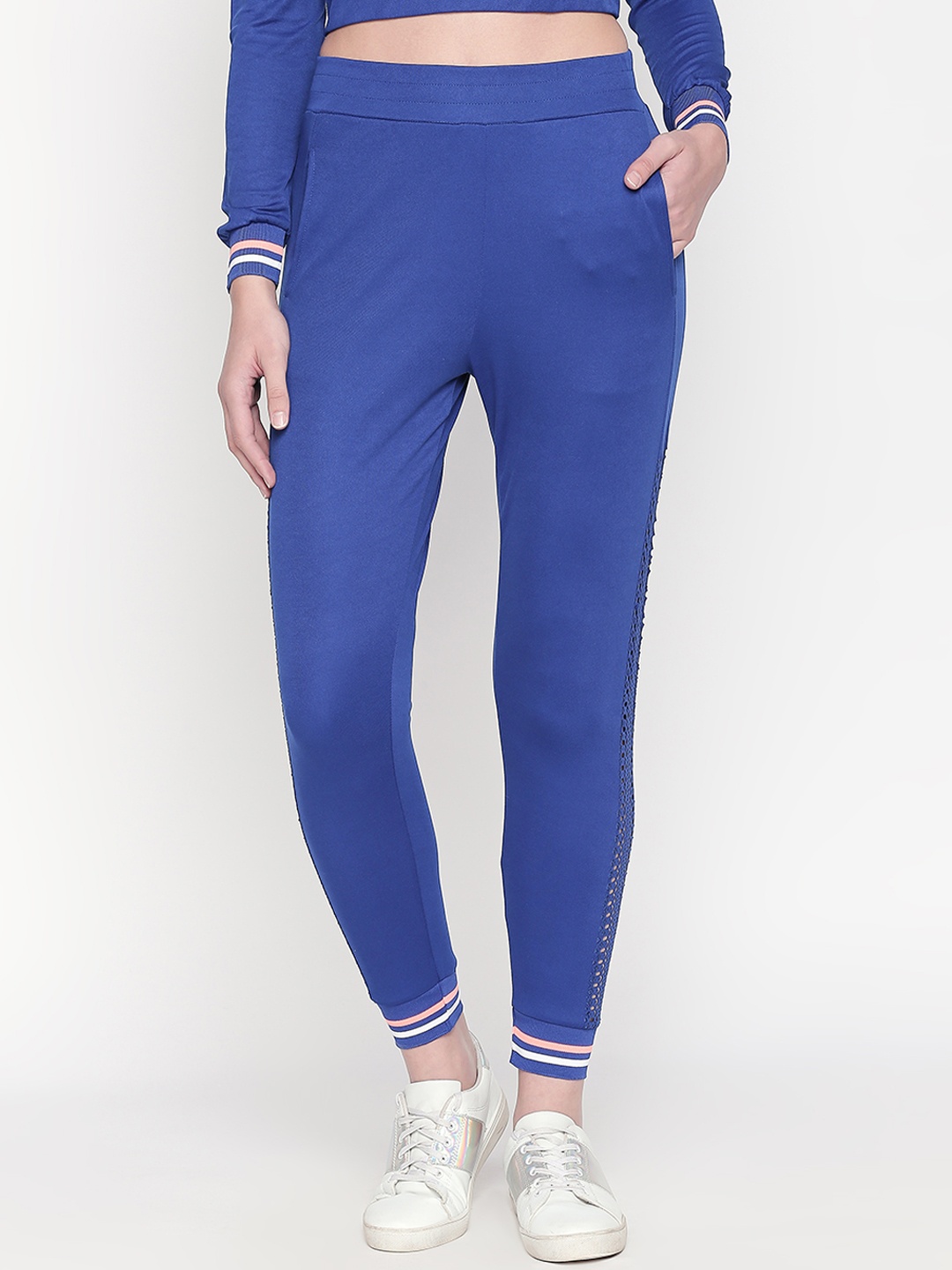 

Tuna London Women Blue Solid Slim-Fit Joggers