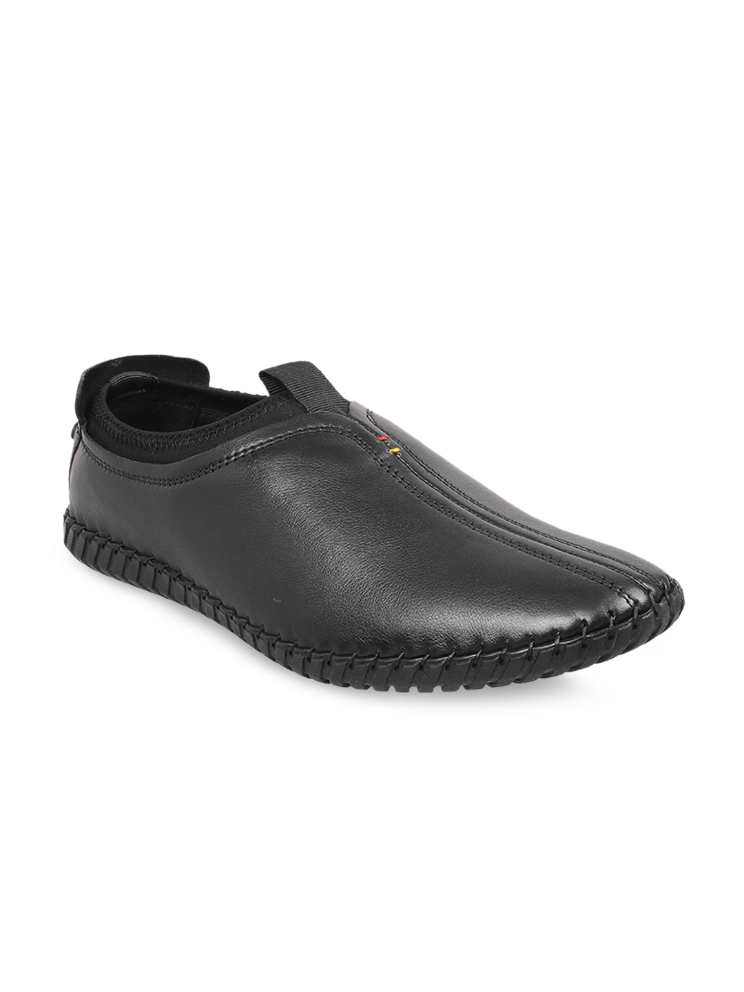 

Mochi Men Black Leather Driving Shoes