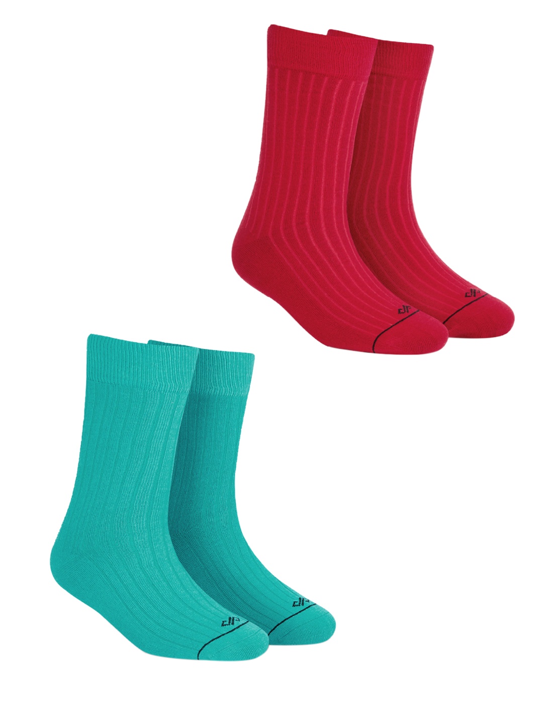 

Dynamocks Unisex Pack of 2 Red & Turquoise Blue Solid Calf-Length Socks
