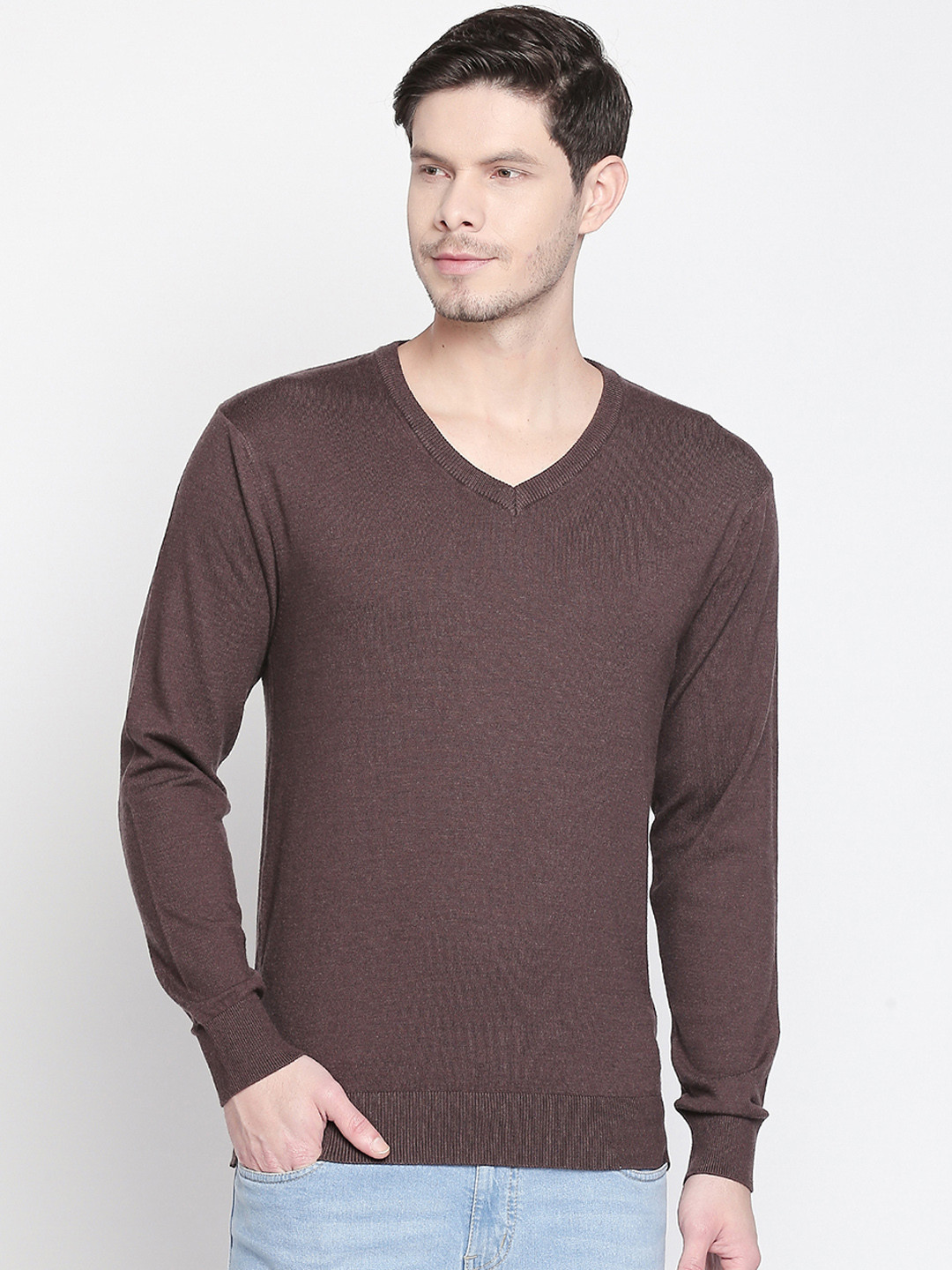 

BYFORD by Pantaloons Men Brown Solid Sweater
