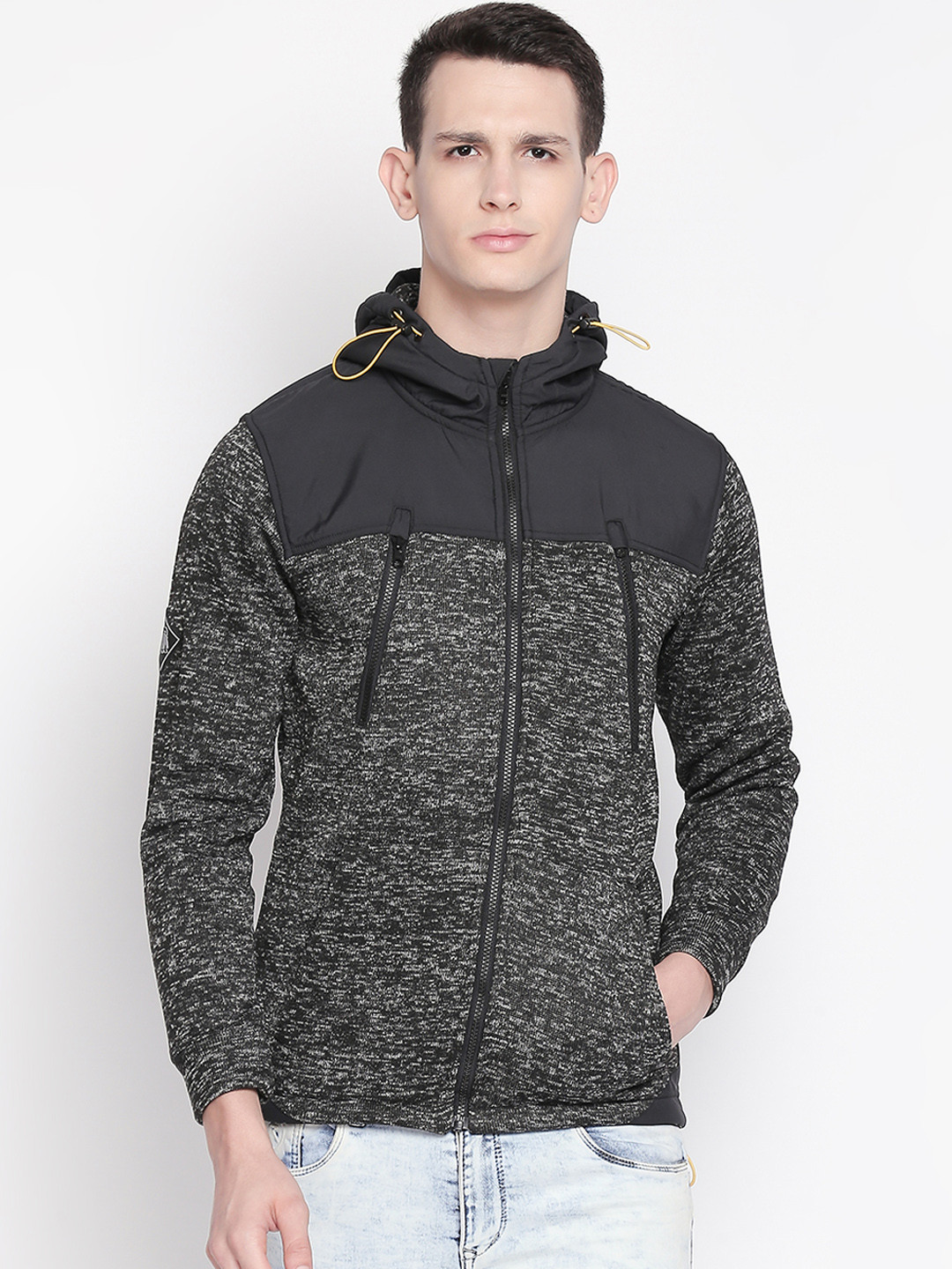 

Urban Ranger by pantaloons Men Charcoal Colourblocked Tailored Jacket