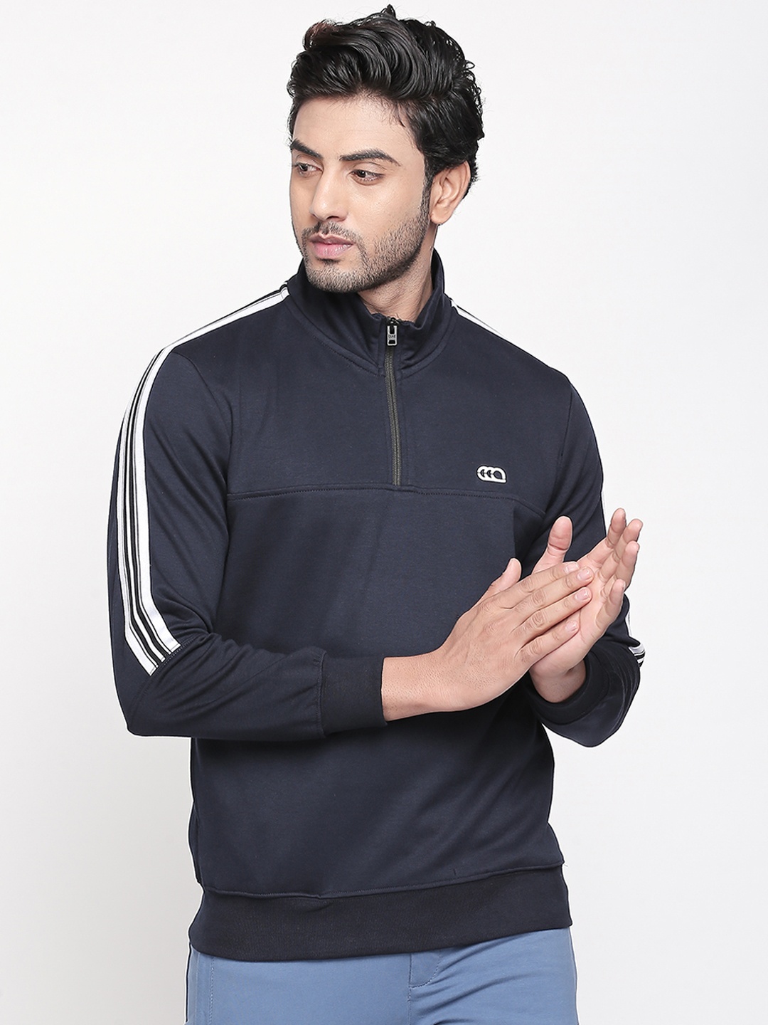 

Ajile by Pantaloons Men Navy Blue Solid Sweatshirt