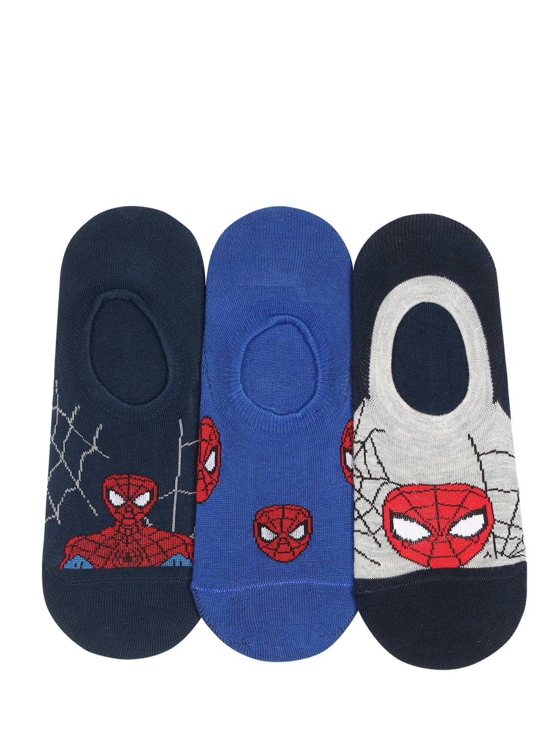 

Supersox Men Pack of 3 Disney Spiderman Patterned Shoe Liners, Blue