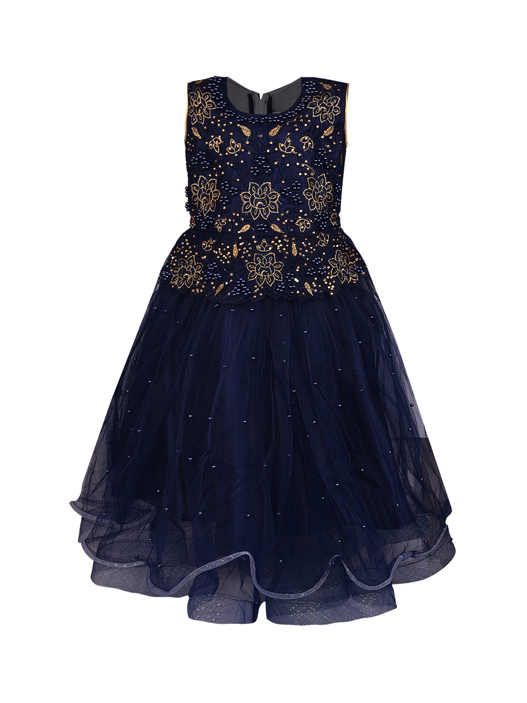 

Wish Karo Girls Navy Blue Embellished Maxi Dress