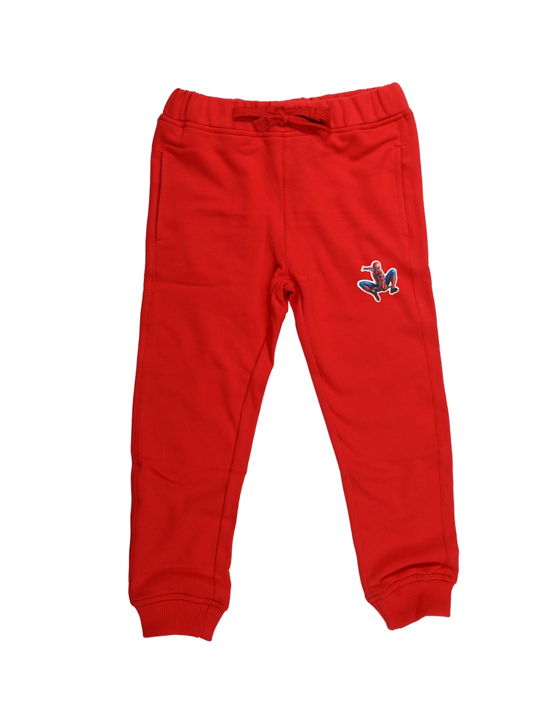 Marvel by Wear Your Mind Kids Red Solid Pure Cotton Joggers
