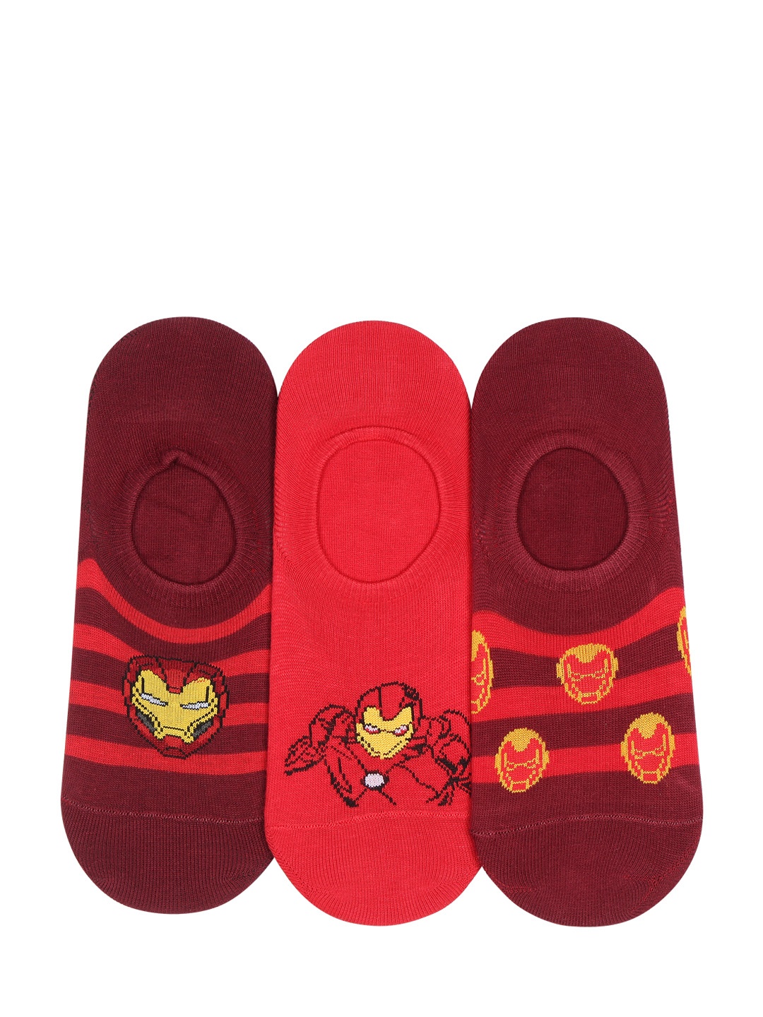 

Supersox Men Pack of 3 Disney Avenger Patterned Shoe Liners, Maroon